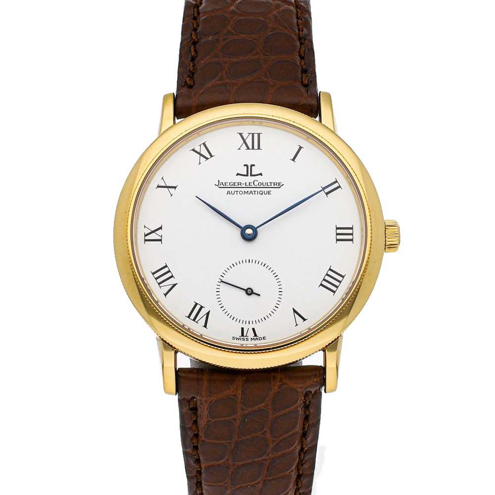 Preowned Jaegerlecoultre White 18k Yellow Gold Vintage Gentilhomme