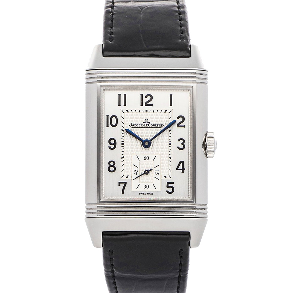 

Jaeger LeCoultre Black Stainless Steel Reverso Classic Large Duoface Small Seconds Q3848420 Men's Wristwatch
