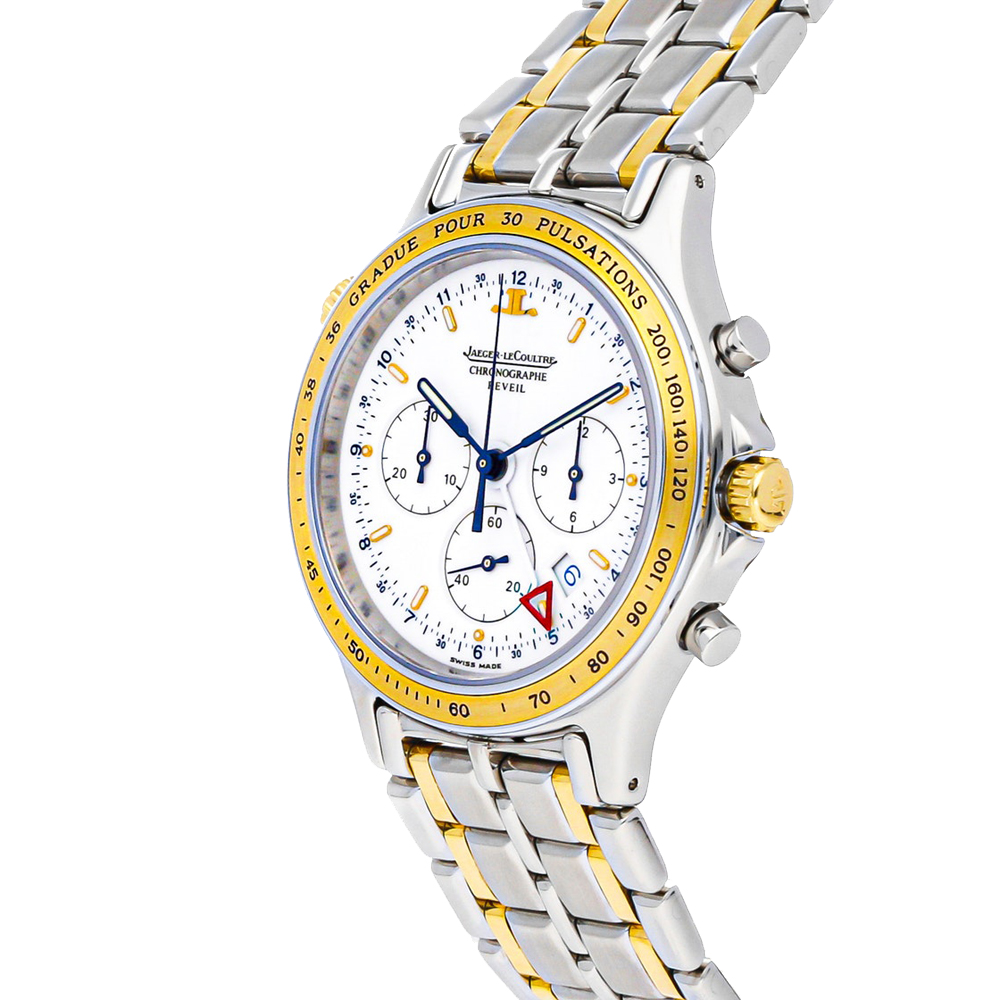 

Jaeger LeCoultre White 18K Yellow Gold And Stainless Steel Heraion Chronograph QA116501 Men's Wristwatch 36 MM