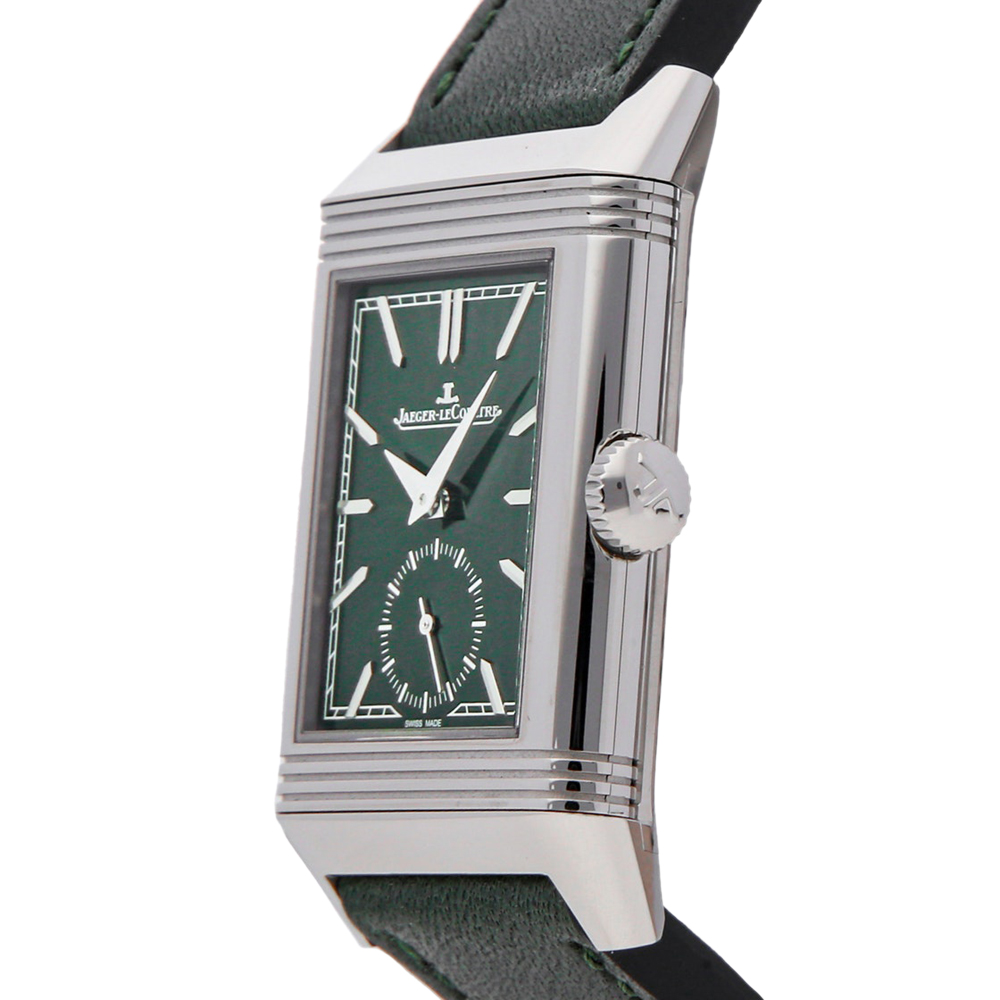 

Jaeger LeCoultre Green Stainless Steel Reverso Tribute Monoface Small Seconds Q3978430 Men's Wristwatch