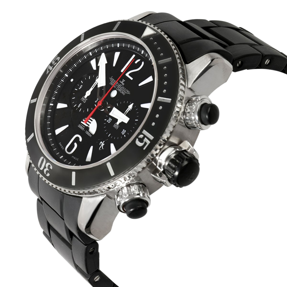 Jaeger LeCoultre Black Titanium Master Compressor Diver Chronograph GMT 159.T.C7 Men's Wristwatch 46 MM