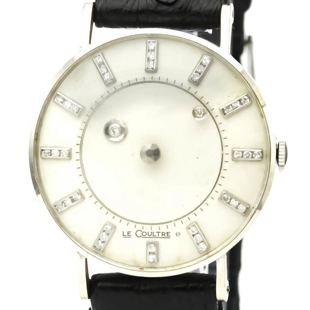

Jaeger LeCoultre Silver Diamonds 18k White Gold Mystery Cal 480 Men's Wristwatch 33 MM