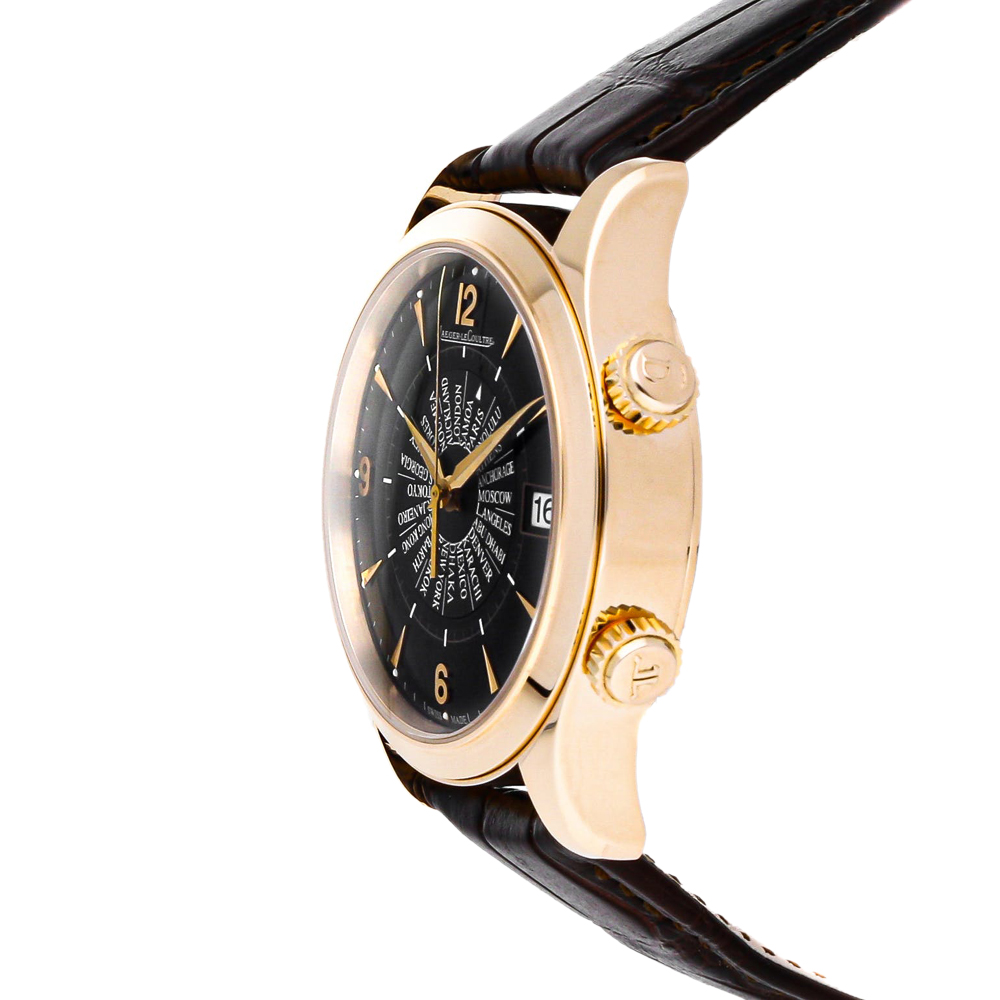 

Jaeger LeCoultre Black 18k Rose Gold Master Control Memovox International Q1412471 Men's Wristwatch 40 MM