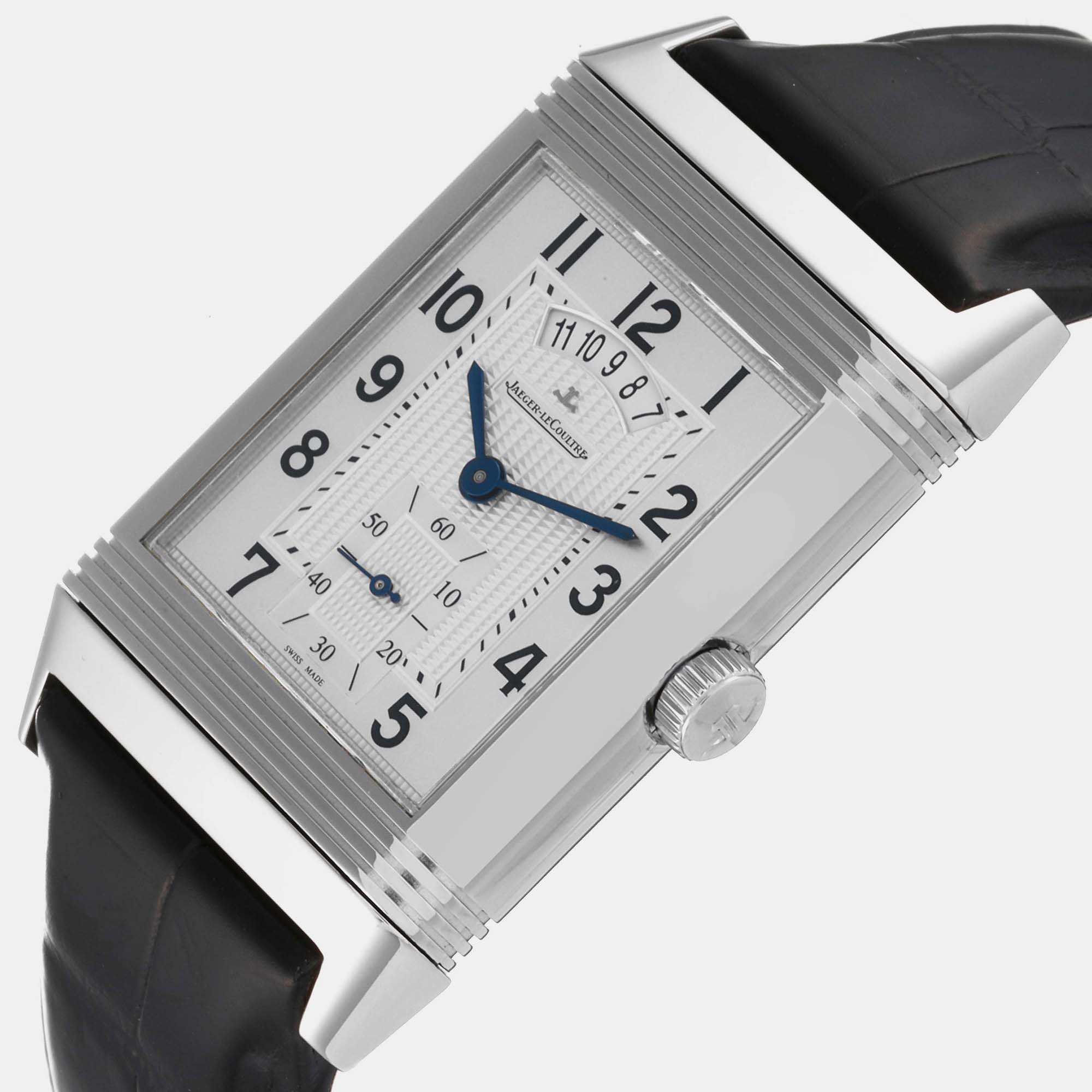 

Jaeger LeCoultre Silver Stainless Steel Reverso Q3748421 Manual Winding Men's Wristwatch 30 mm