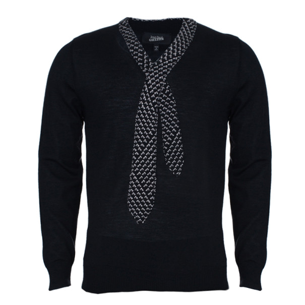 Jean Paul Gaultier Mens Knit Tie Sweater L