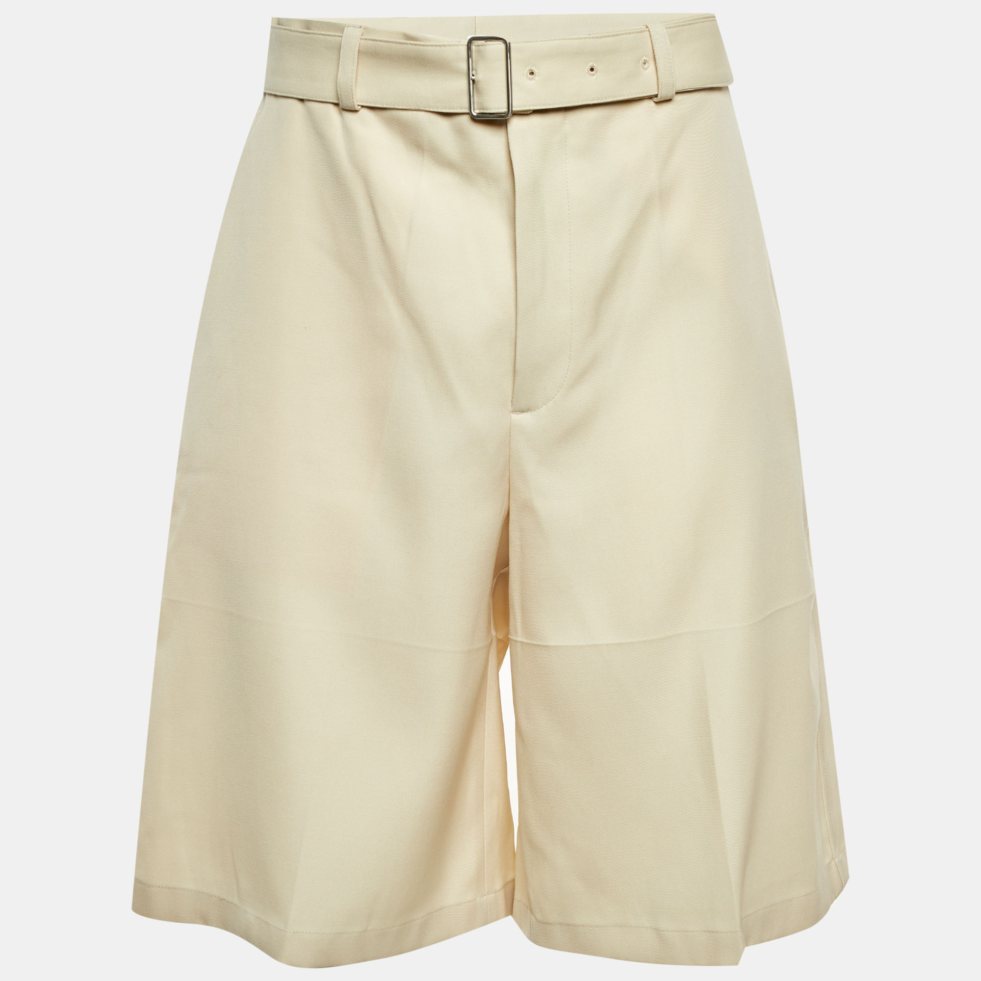 

Jil Sander Cream Wool Belted Shorts M/Waist 34"