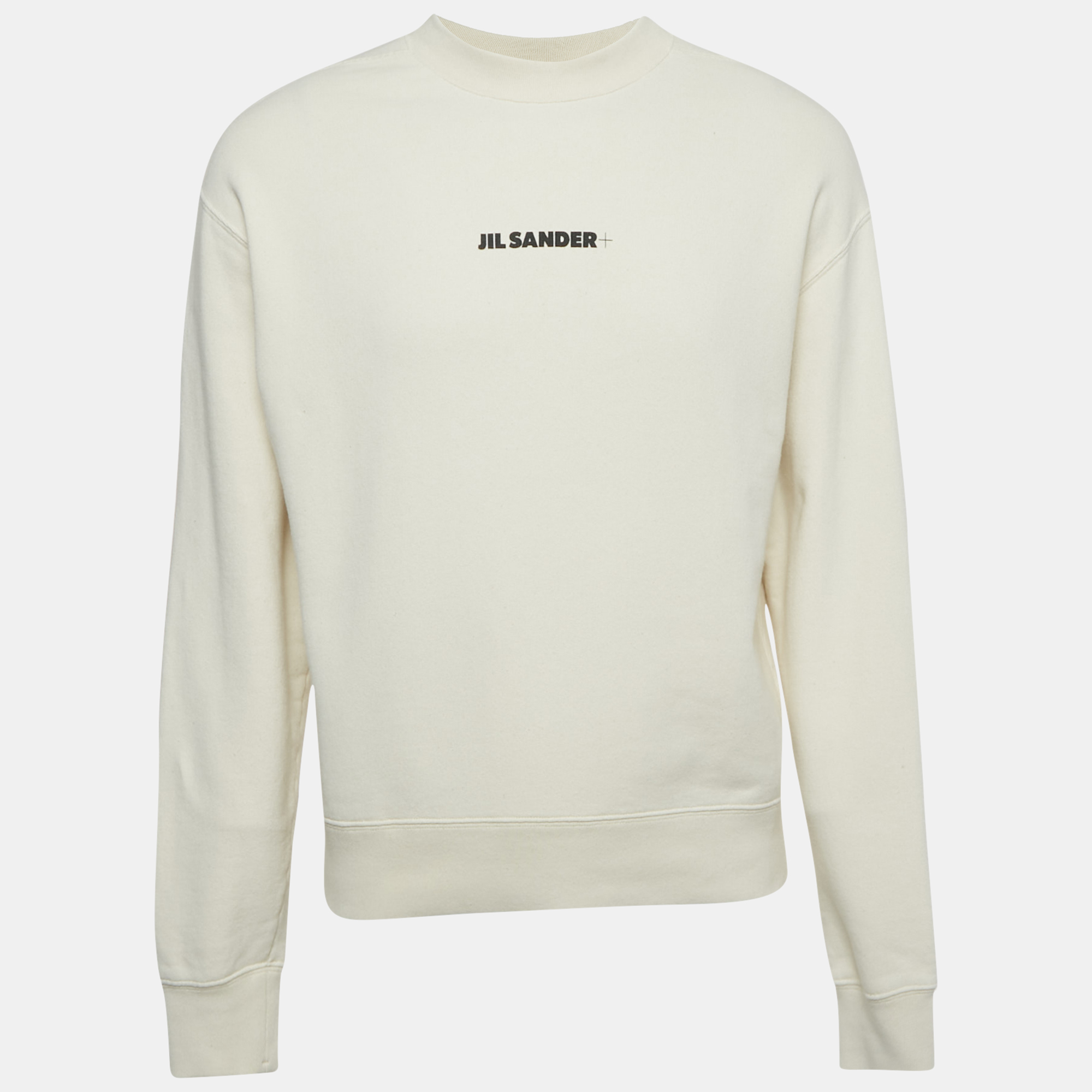 

Jil Sander Beige Logo Print Cotton Crewneck Sweatshirt M