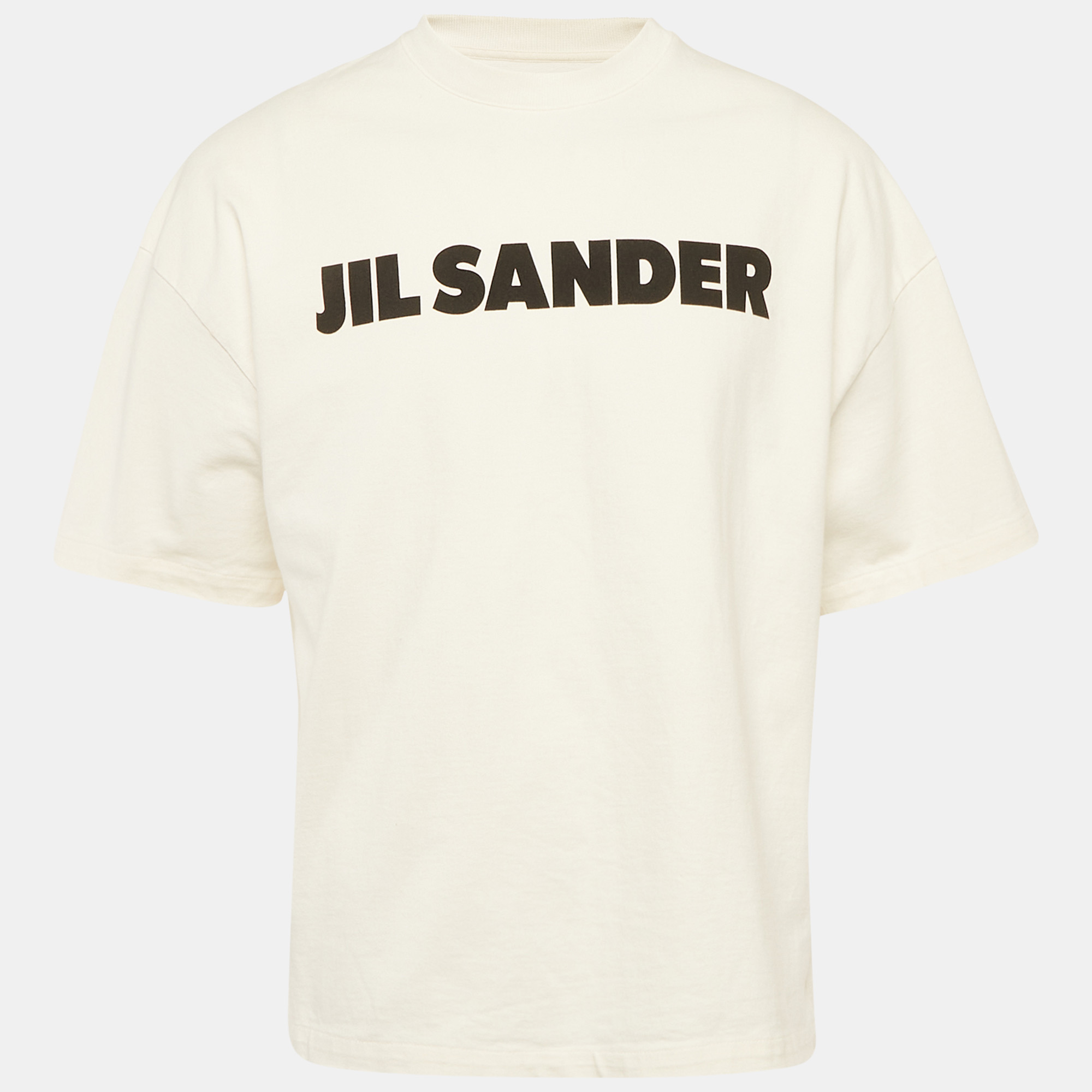 

Jil Sander White Logo Print Jersey Crewneck T-Shirt M