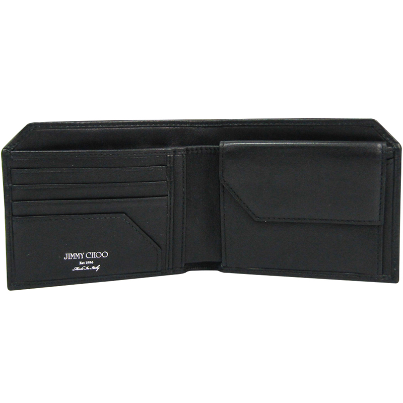 

Jimmy Choo Black Leather Albany Lxa Bifold Wallet