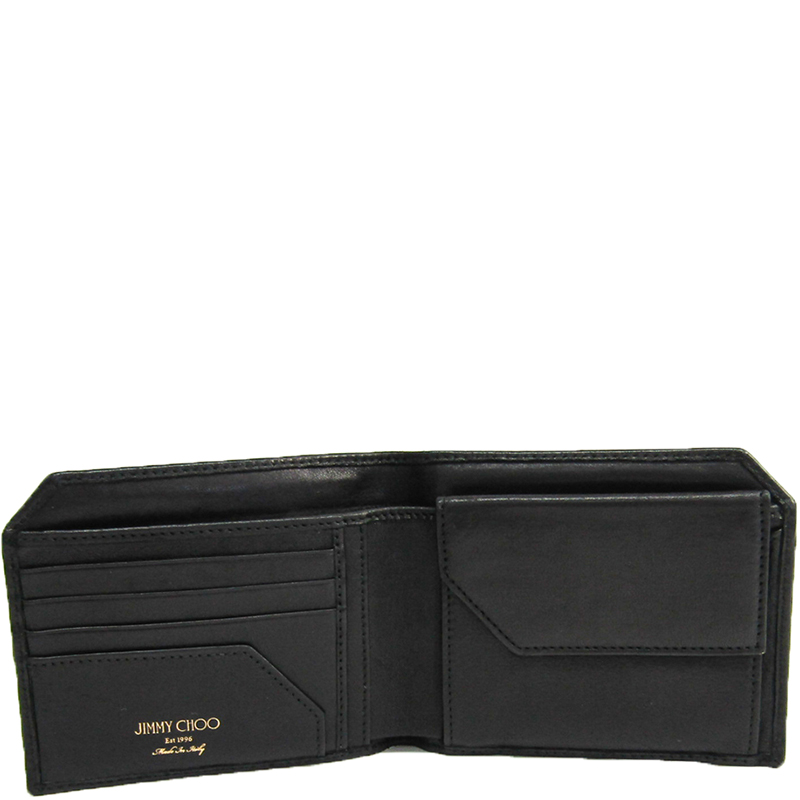 

Jimmy Choo Black Leather Albany Lxa Bifold Wallet