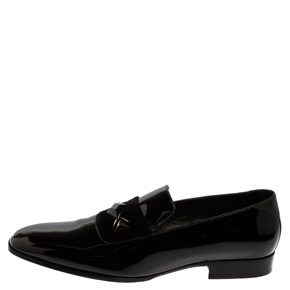 

Jimmy Choo Black Patent Leather Slip On Loafers Size