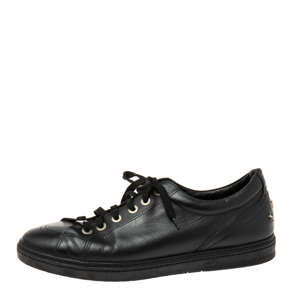 

Jimmy Choo Black Leather Belgravia Sneakers Size