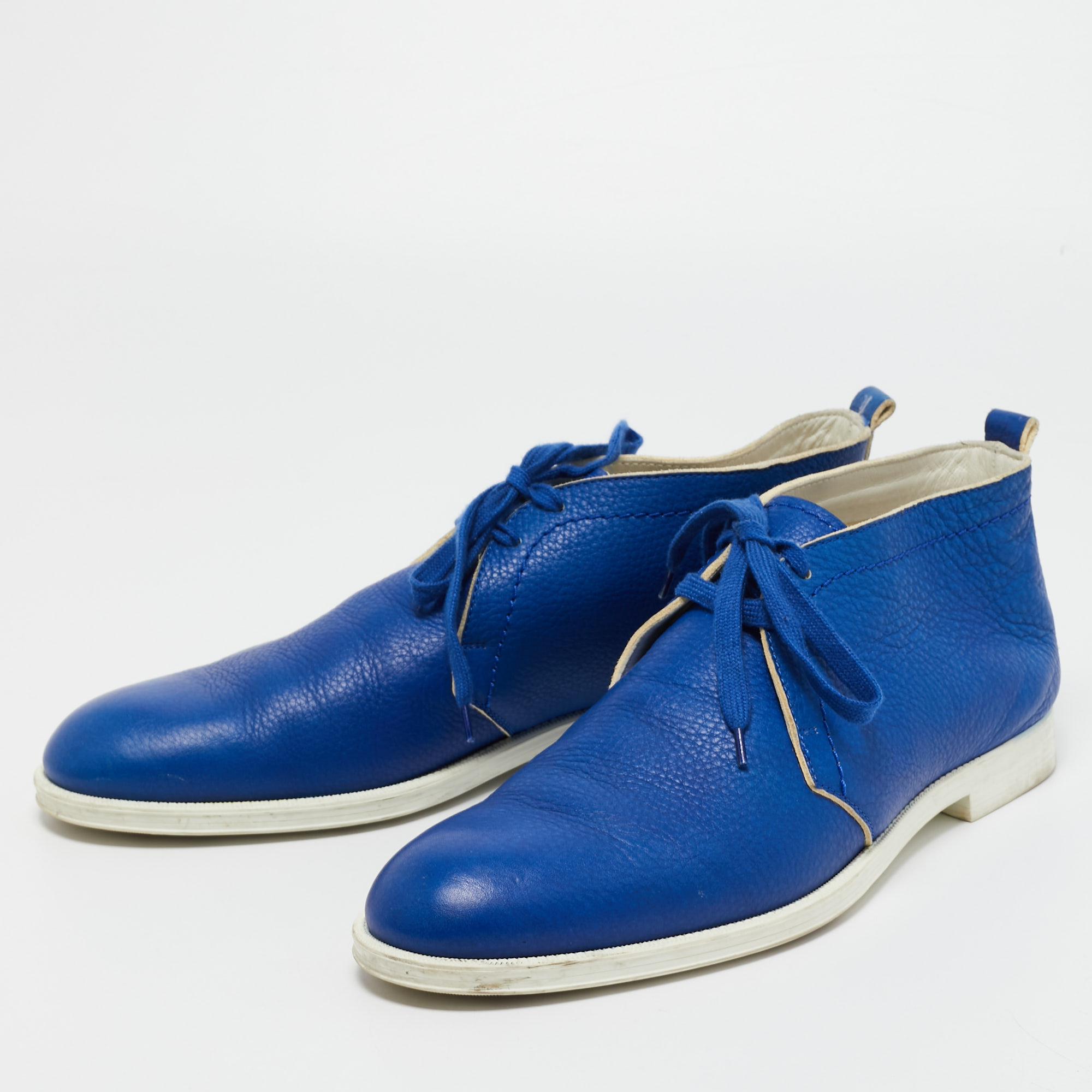 

Jimmy Choo Blue Leather Ankle Boots Size