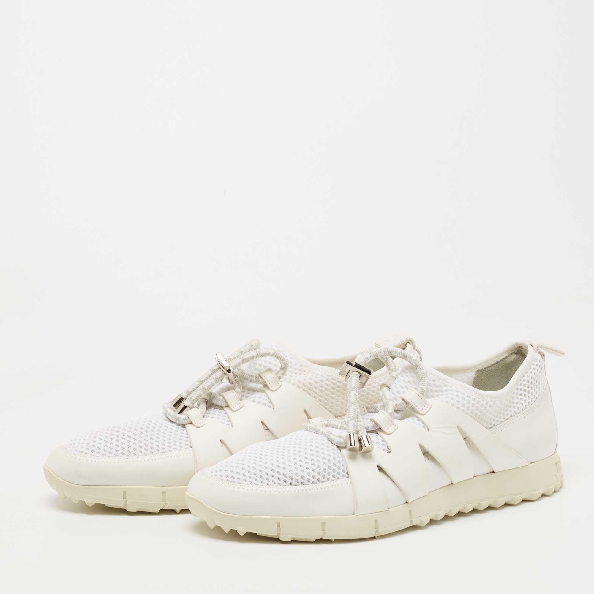 

Jimmy Choo White Mesh and Leather Nija Sneakers Size