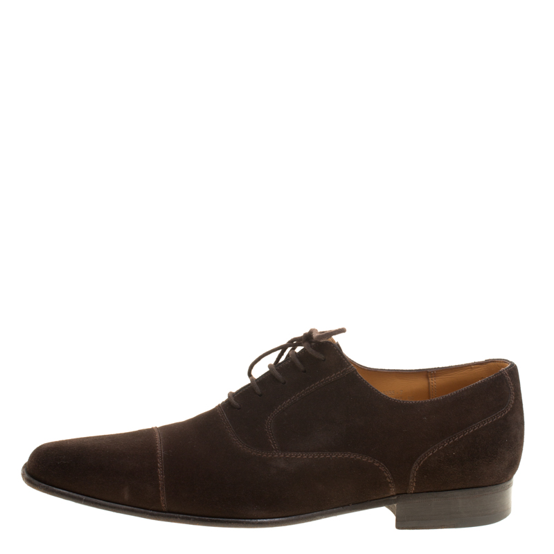 

J.M.Weston Dark Brown Suede Lace Up Oxfords Size