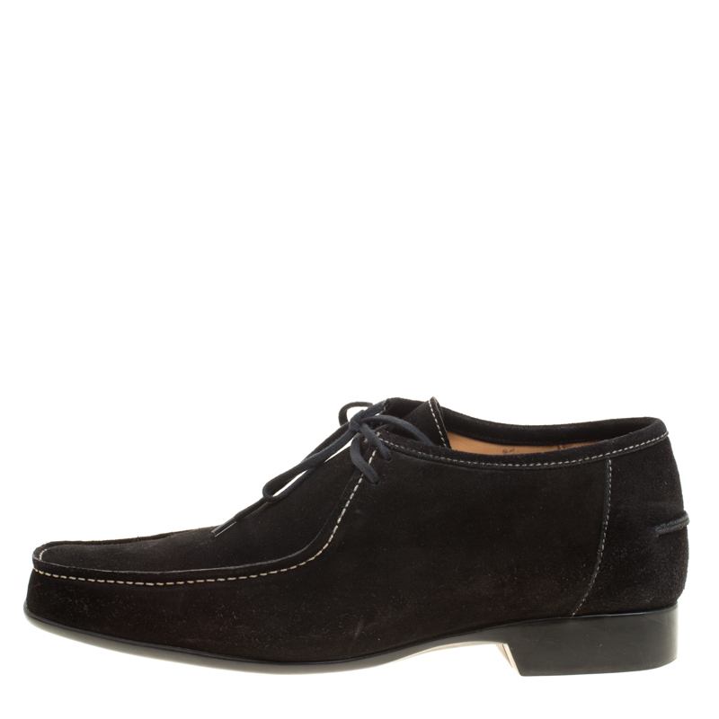 

J.M.Weston Black Suede Lace Up Derby Size