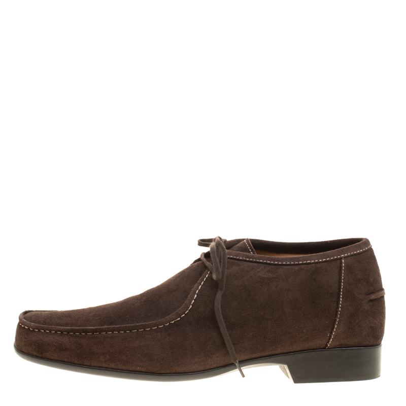 

J.M.Weston Brown Suede Lace Up Derby Size