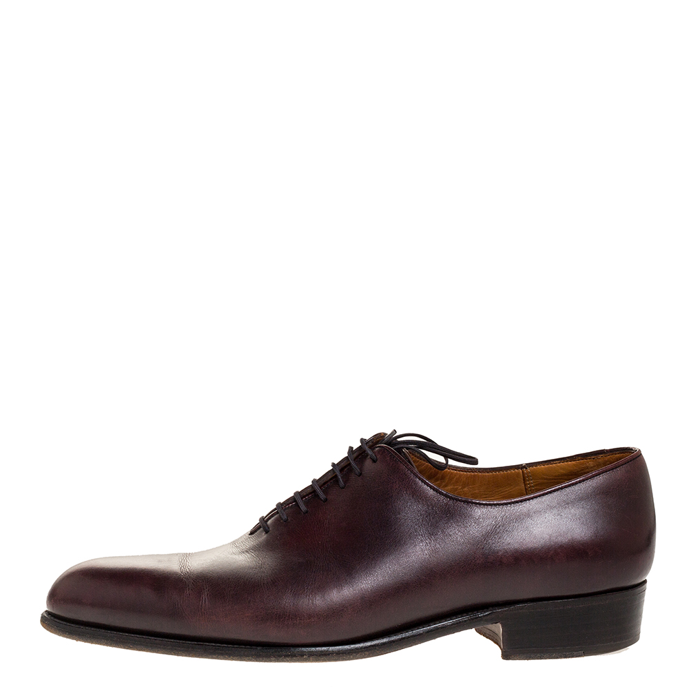 

J.M Weston Burgundy Leather Oxford Size