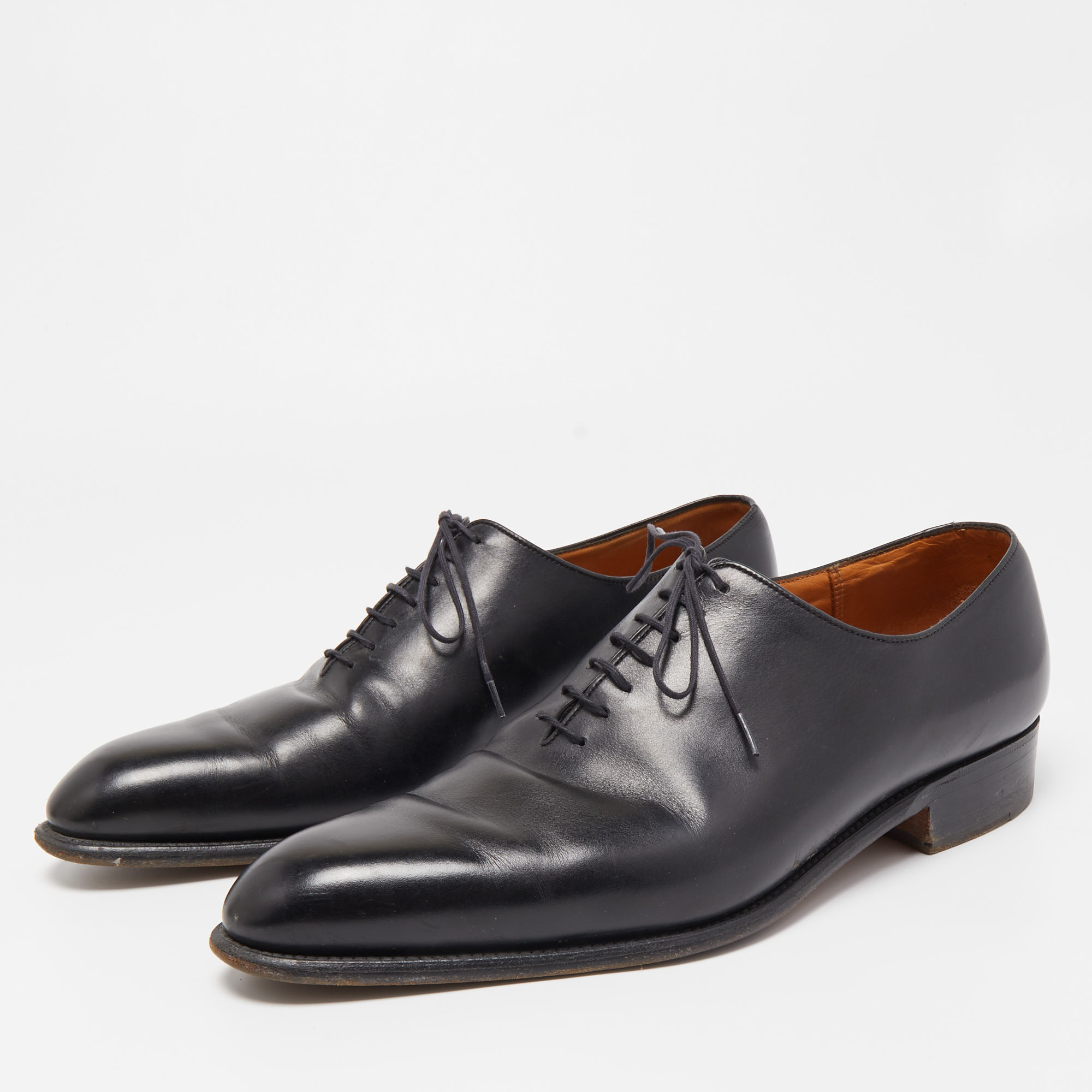 

J.M. Weston Black Leather Lace Up Oxford Size