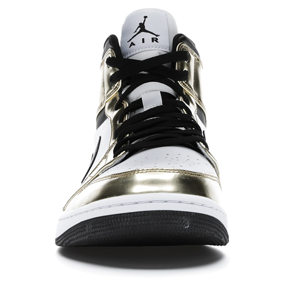 

Nike Jordan 1 Mid Metallic Gold Black White Sneakers Size EU  US 7Y