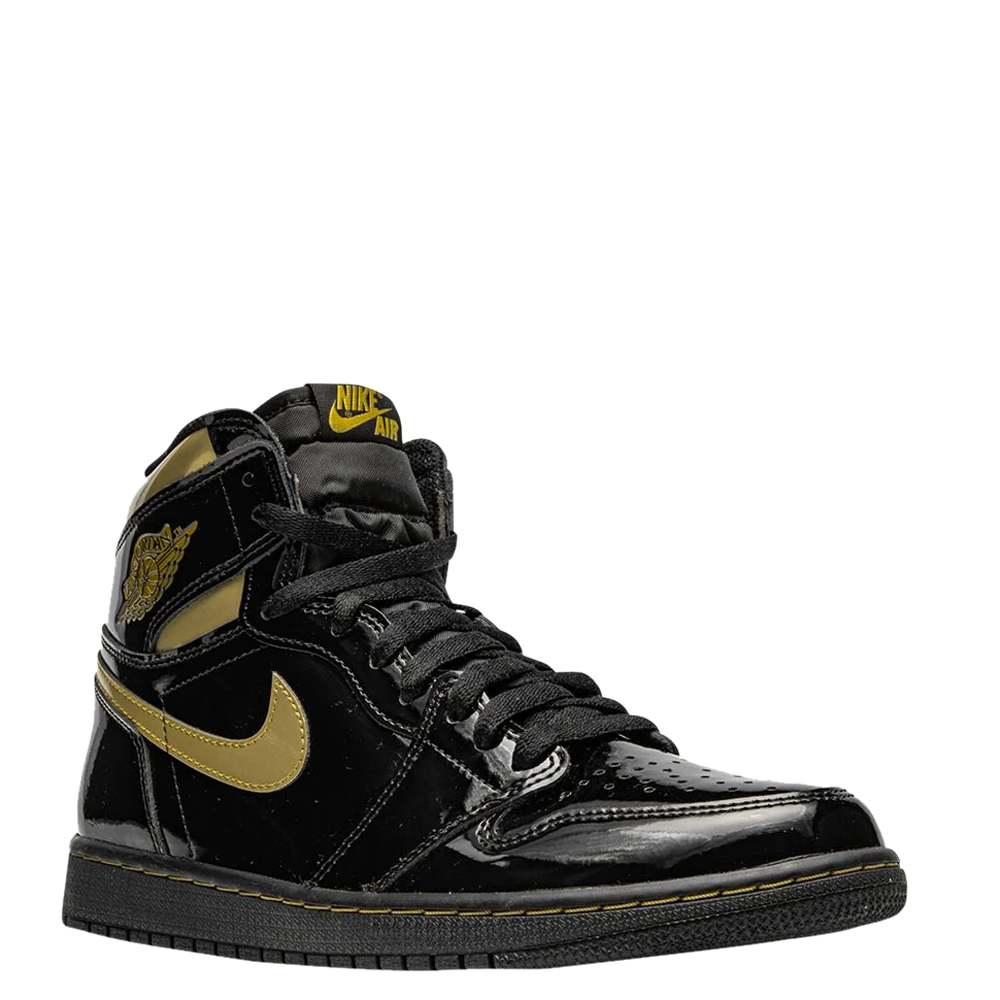 

Jordan 1 Retro High Black Metallic Gold Sneakers Size US 11.5 (EU