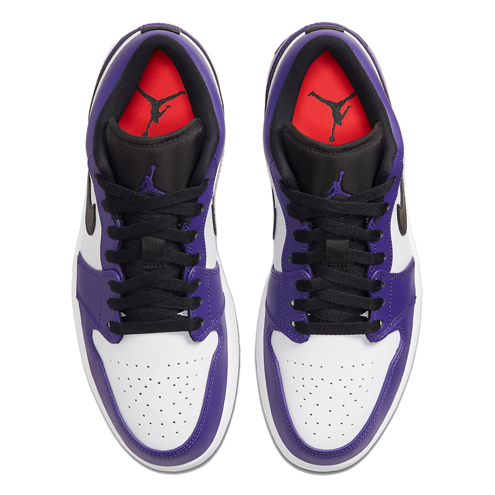 

Jordan 1 Low Court Purple White Sneakers Size US 8.5 (EU, Black
