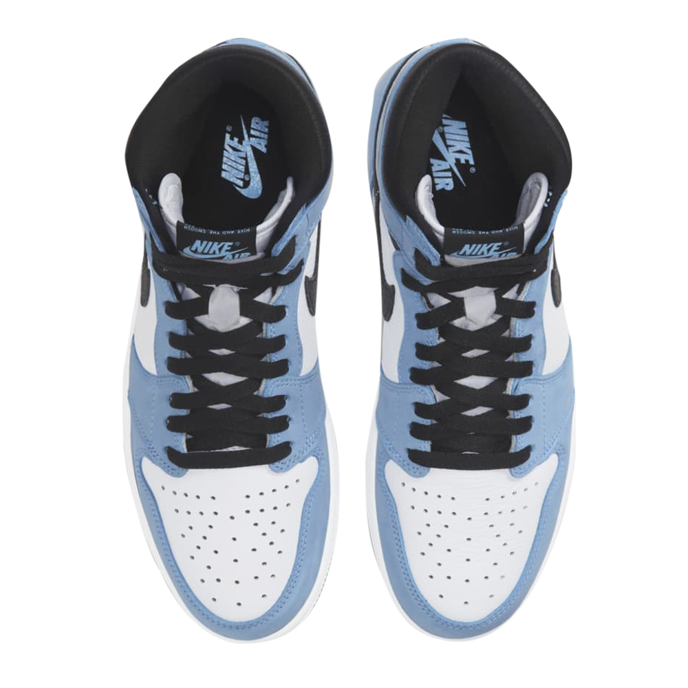 

Jordan 1 Retro High White University Blue Black Sneakers Size US 8.5 (EU