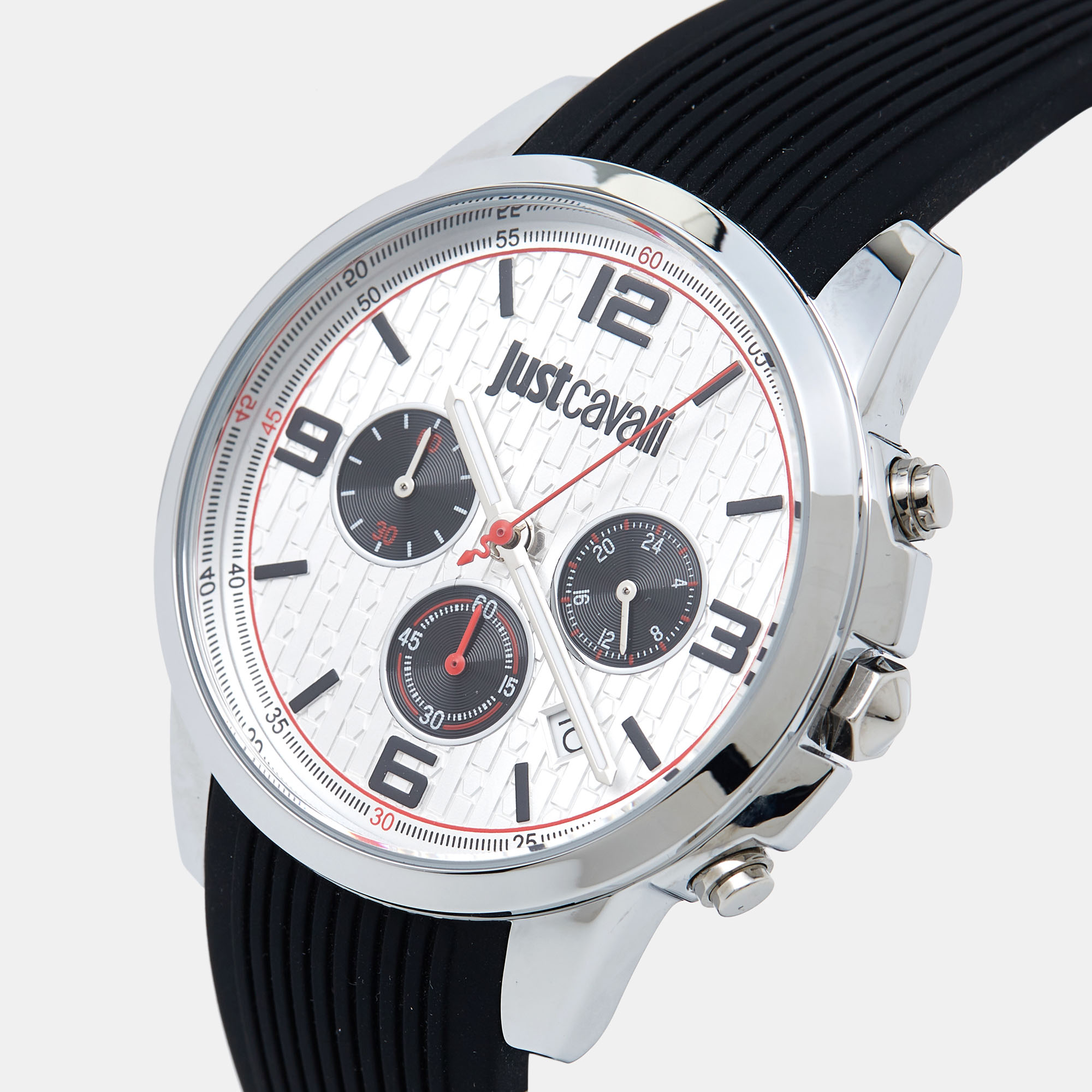 

Just Cavalli Silver Stainless Steel Rubber JC1G175P0015 Men's Wristwatch