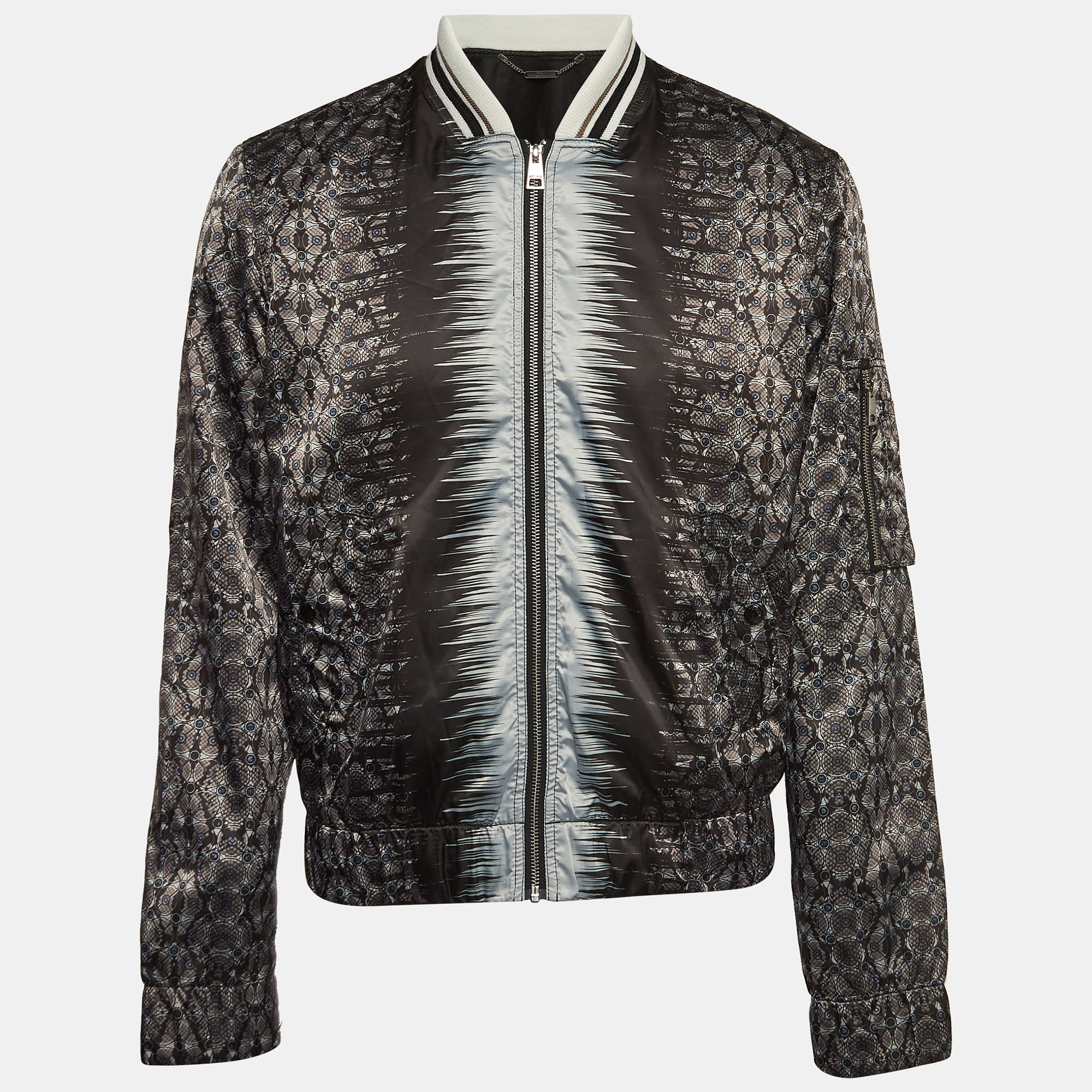 

Just Cavalli Multicolor Animal Print Synthetic Bomber Jacket L