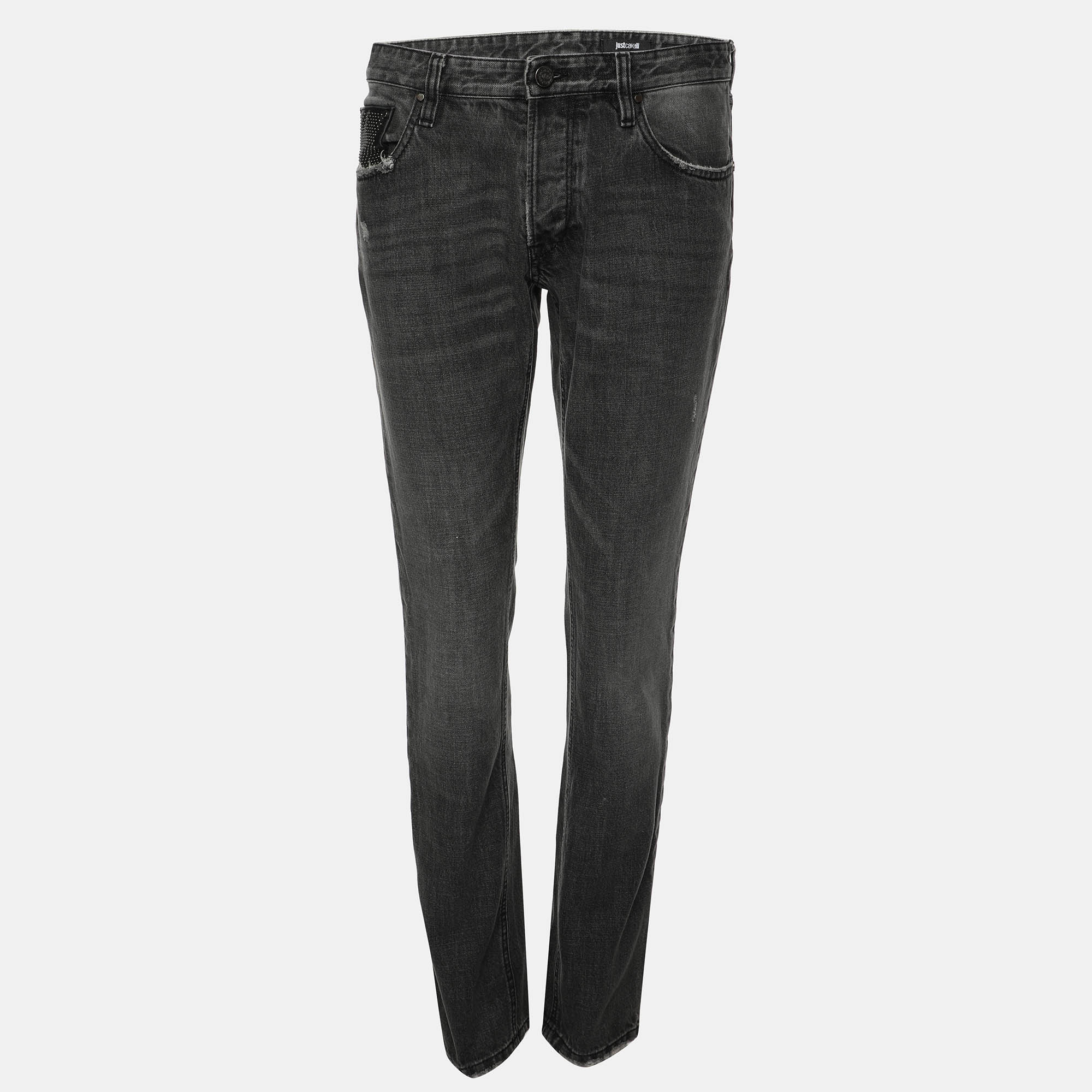 

Just Cavalli Grey Cotton Slim Fit Jeans S