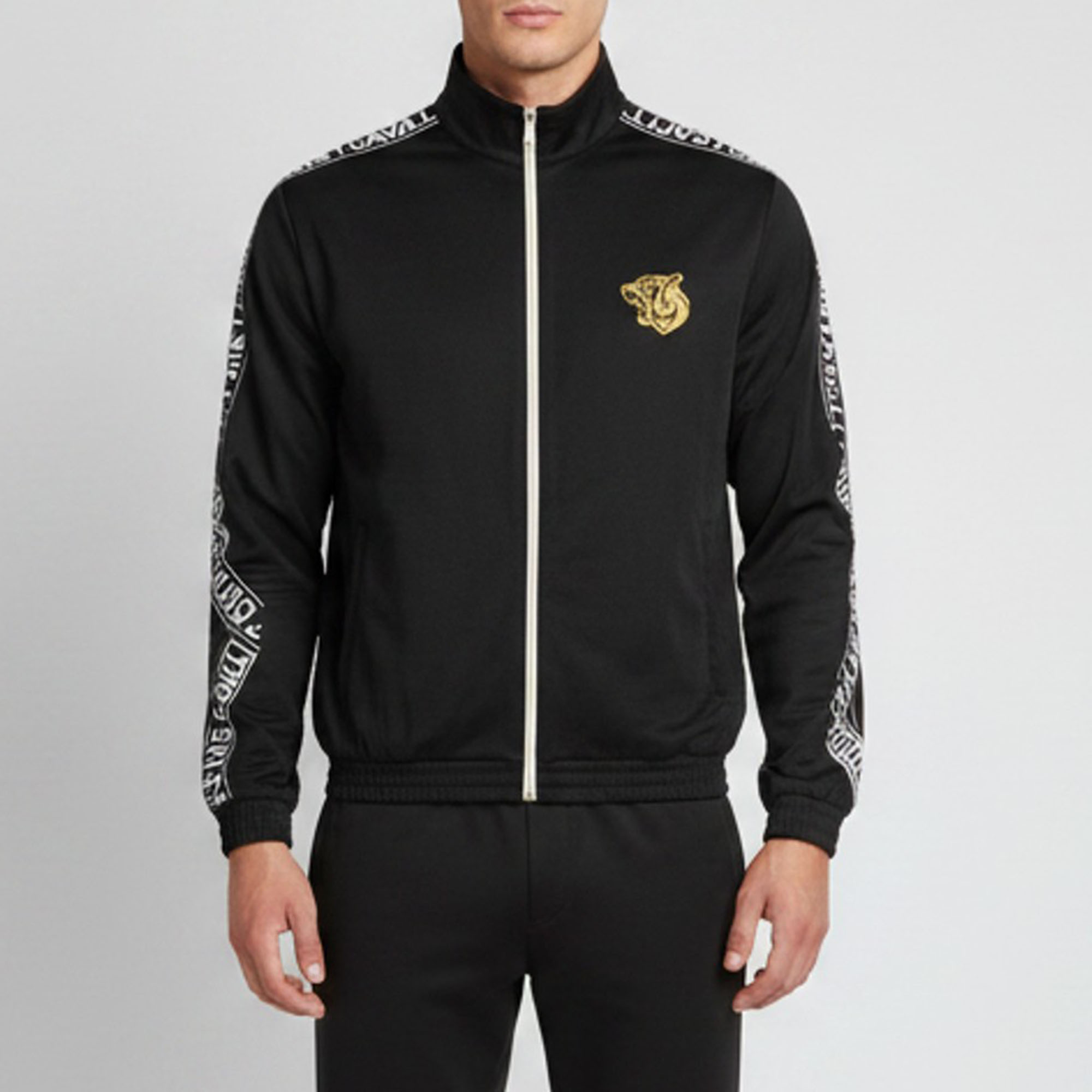 

Just Cavalli Black Knit Long Sleeve Zip Front Sweatshirt L