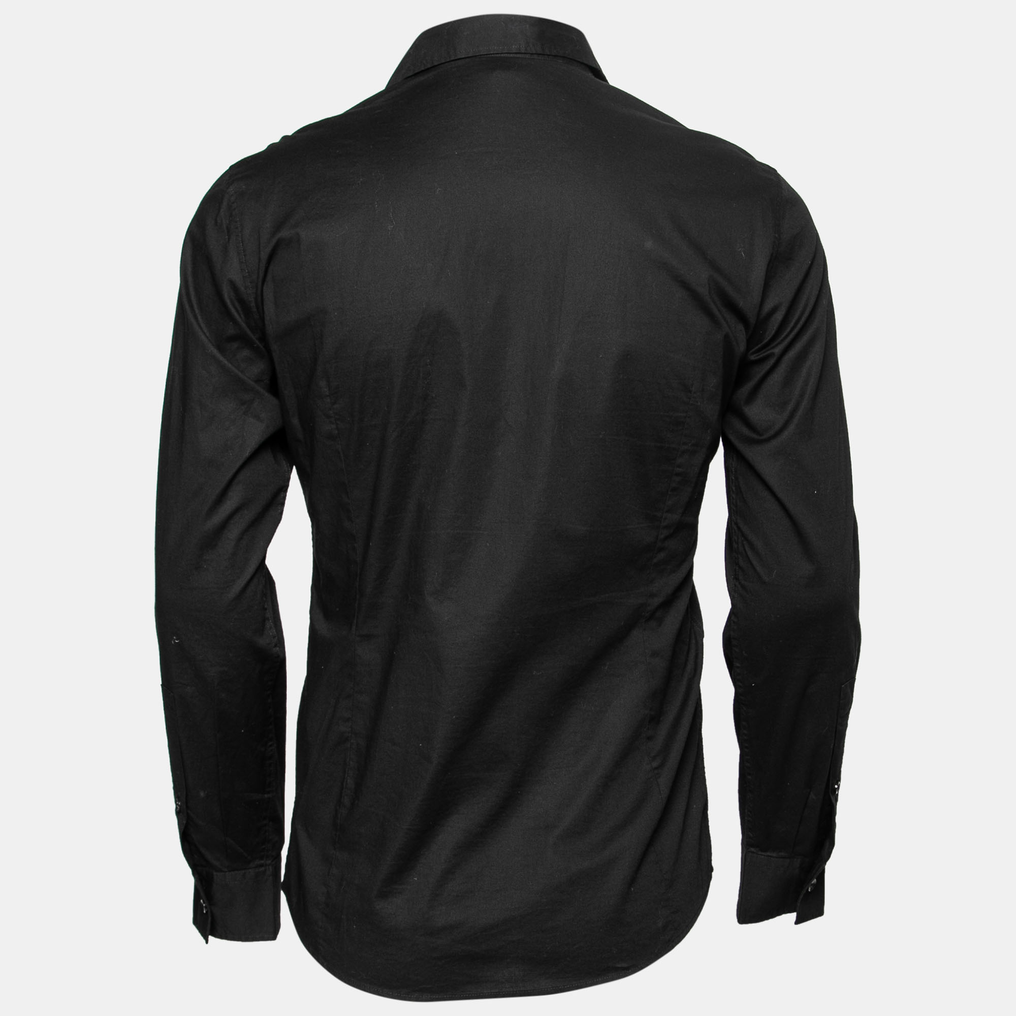 

Just Cavalli Black Cotton Button Front Long-Sleeve Shirt