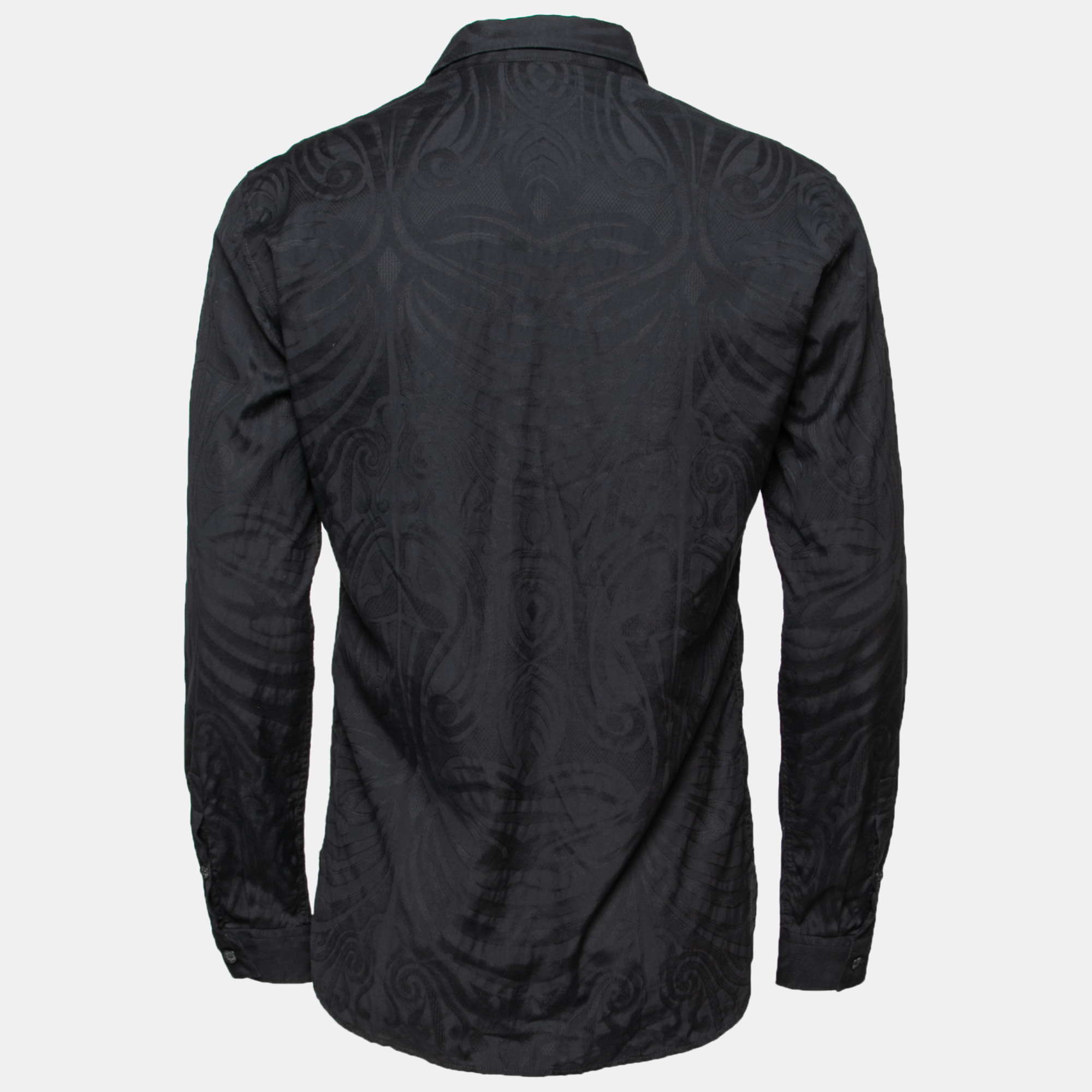 

Just Cavalli Black Patterned Cotton Button Front Shirt