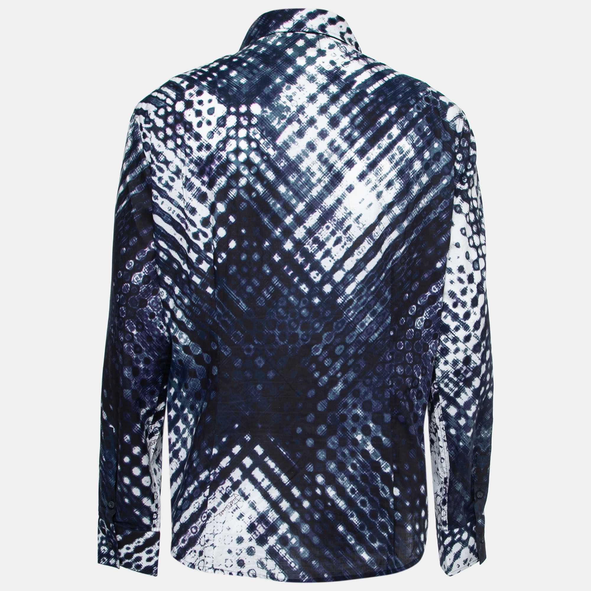

Just Cavalli Blue Printed Cotton Button Front Shirt 2XL