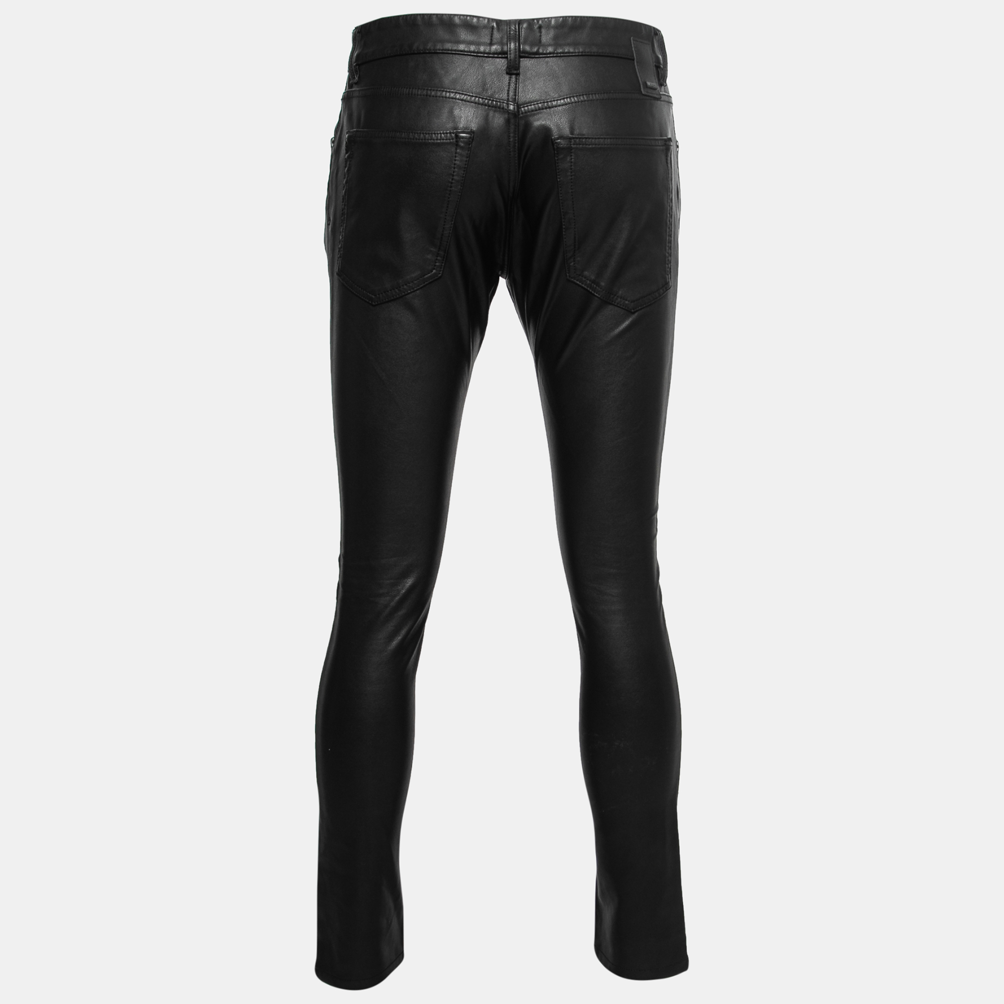 

Just Cavalli Black Zipper Detail Leather Pants