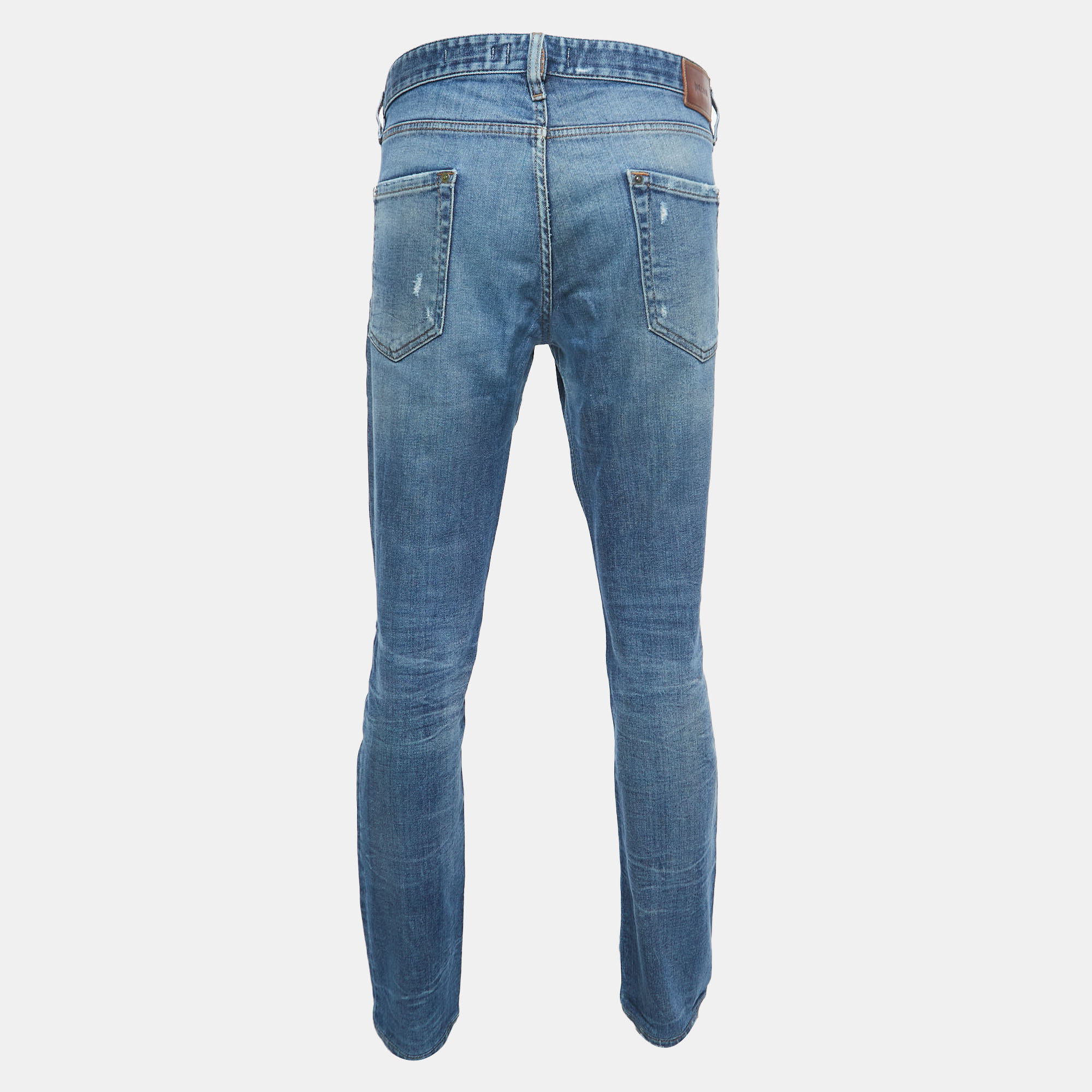 

Just Cavalli Blue Washed & Ripped Denim Slim Fit Jeans  Waist 36