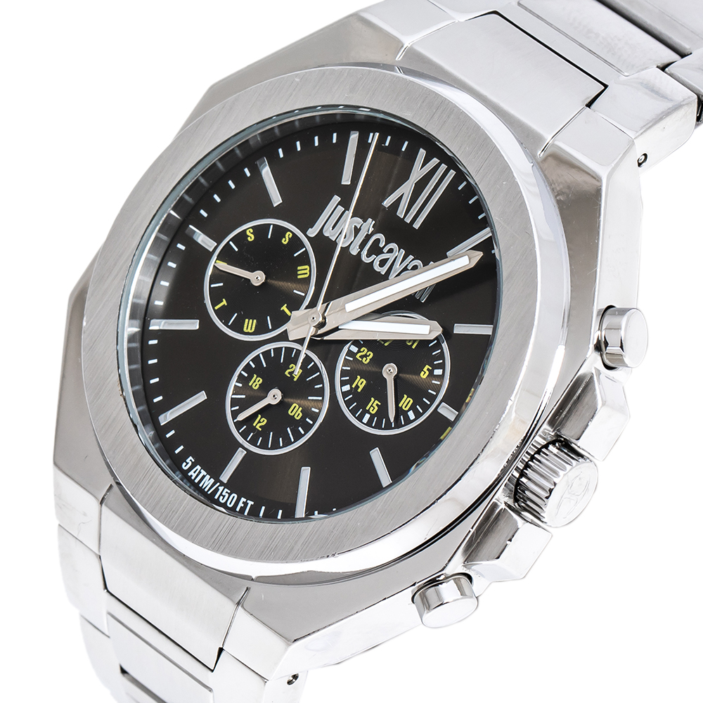 

Just Cavalli Green Stainless Steel Just Strong R7253573002 Men's Wristwatch, Silver