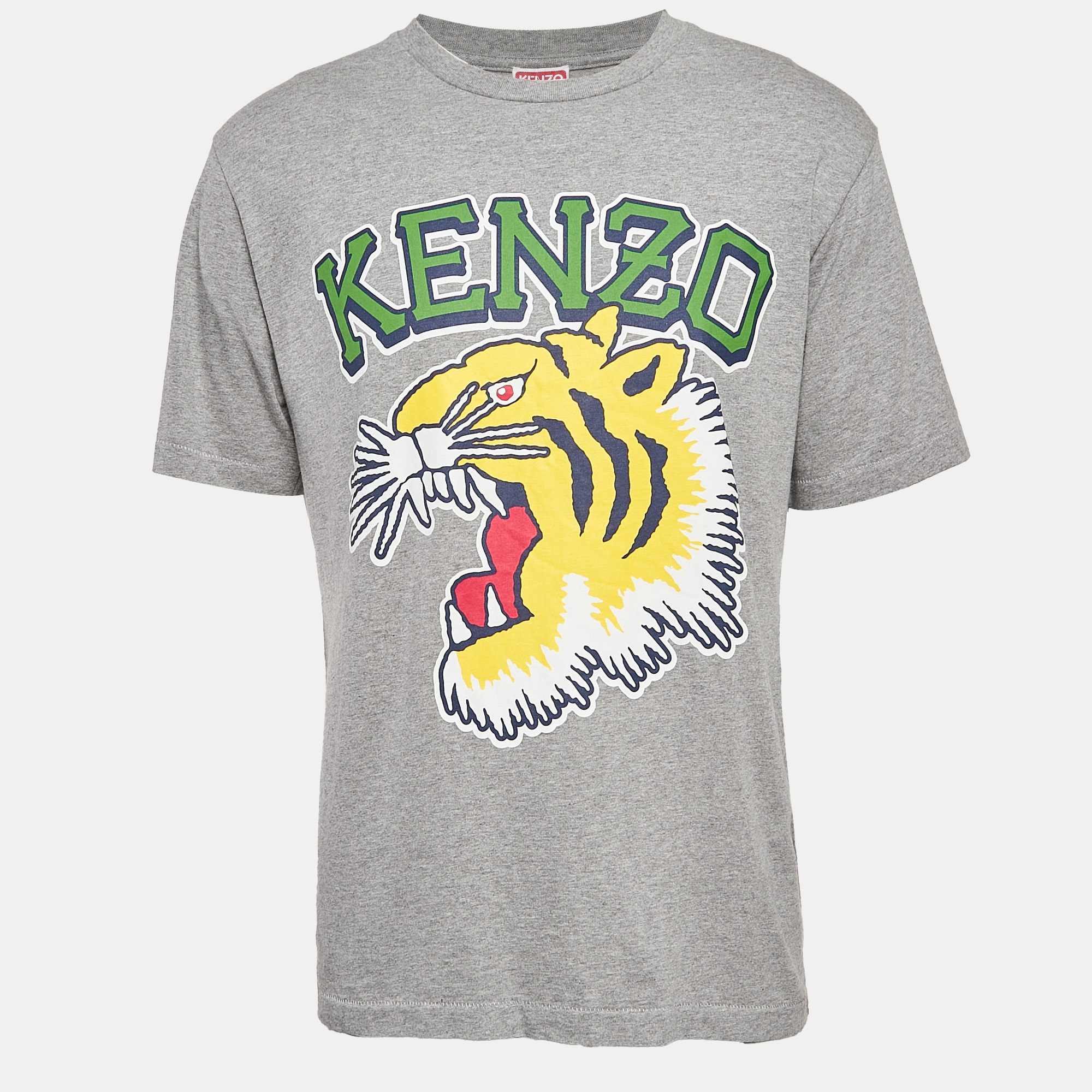 

Kenzo Grey Logo Print Cotton Oversize T-Shirt M