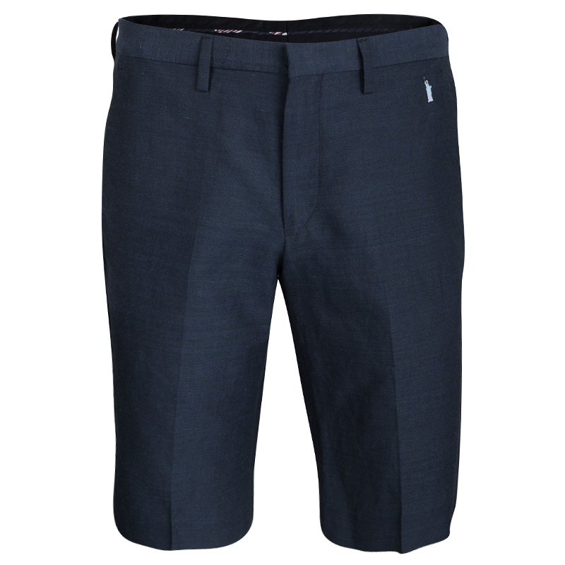 مملوكة مسبقًا Kenzo Marine Blue Linen Blend Bermuda Shorts M