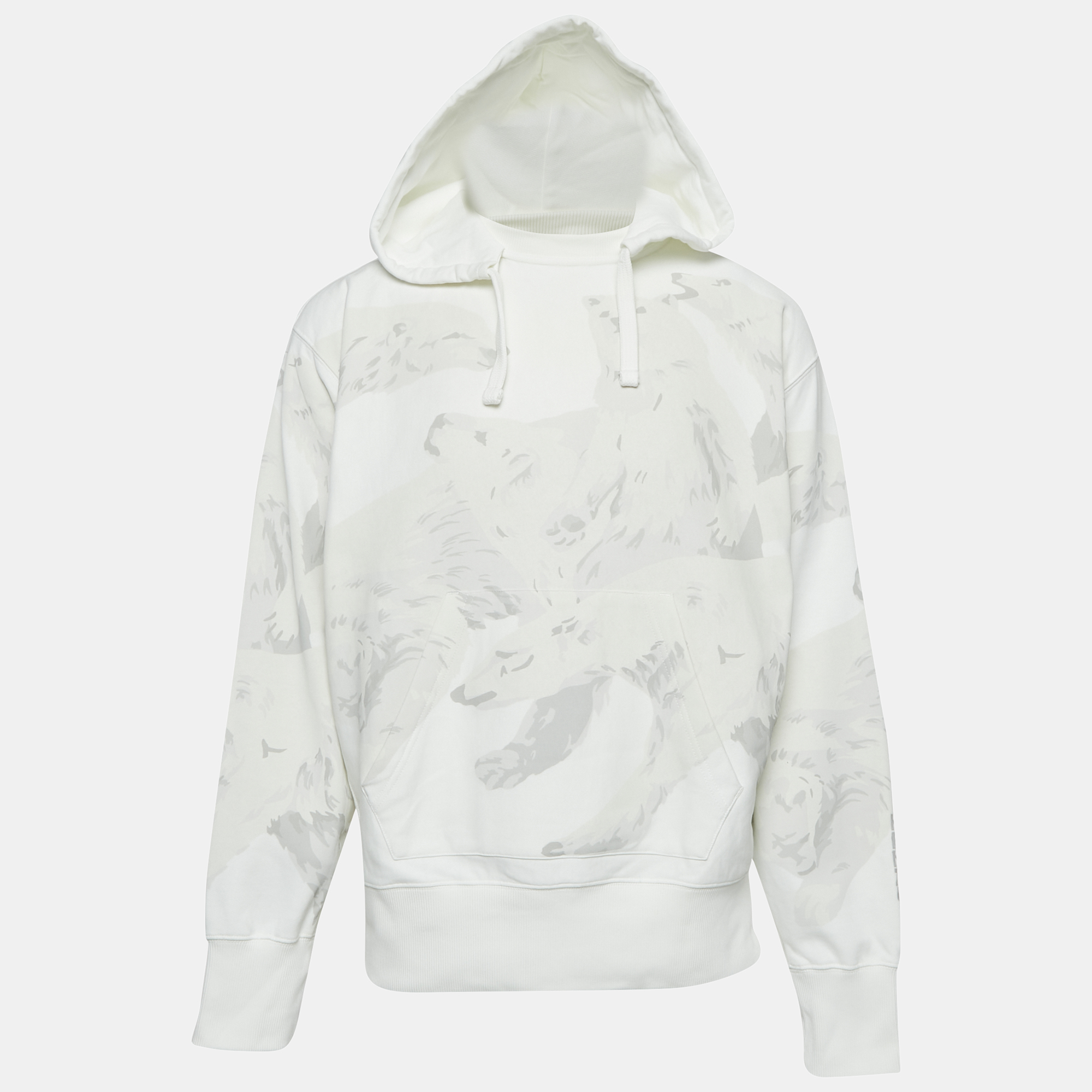 

Kenzo White Polar Bear Print Cotton Knit Seasonal Hoodie M