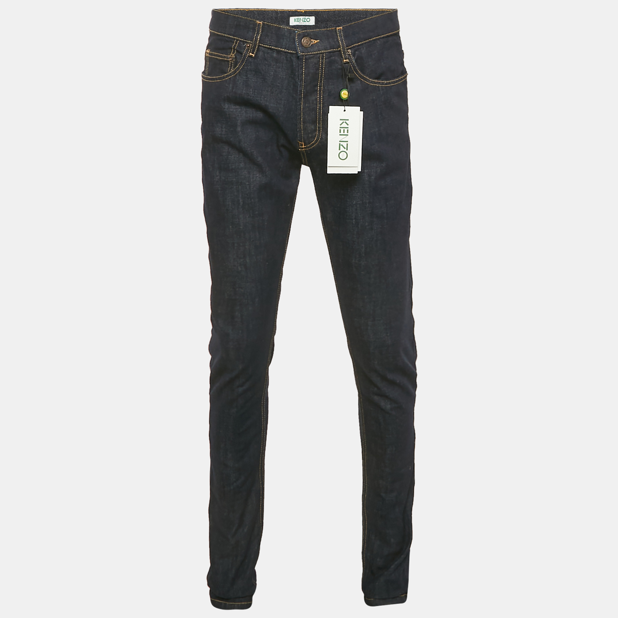 

Kenzo Navy Blue Denim Roll-Up Slim Jeans S Waist 31"