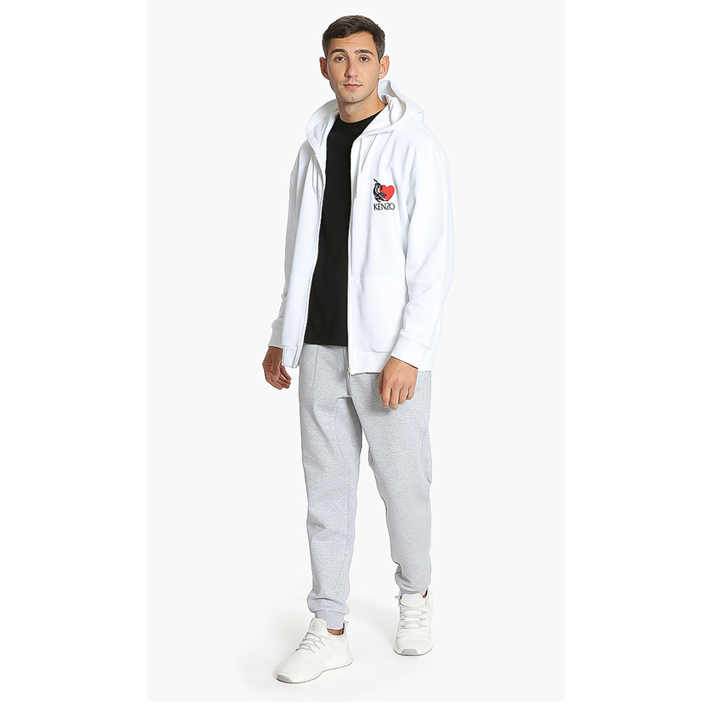 

Kenzo White Zip Hooded Sweatshirt