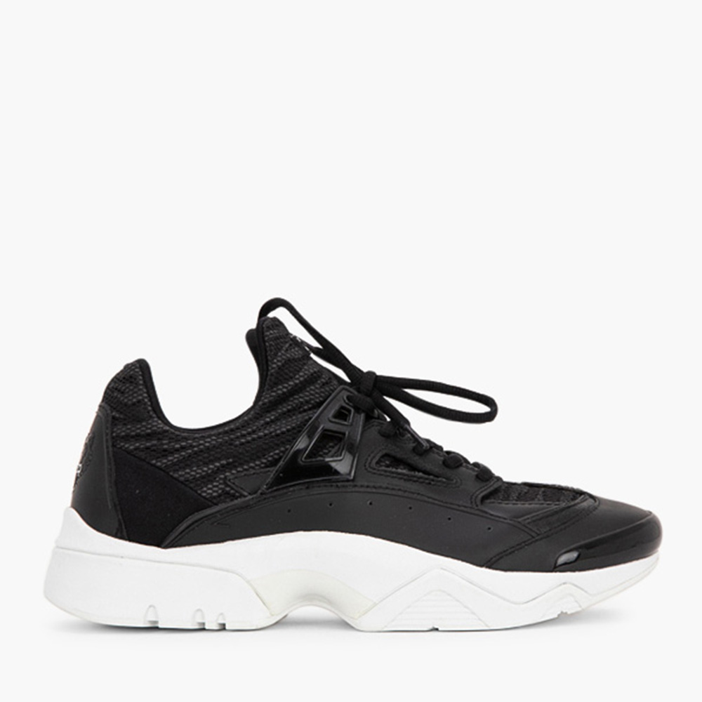 Kenzo Black Textile/Leather Sonic Mesh Sneakers Size EU 41