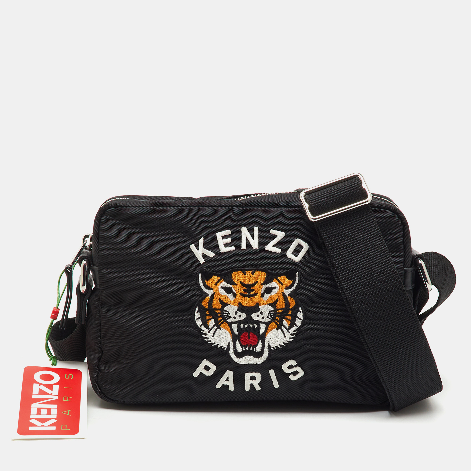 

Kenzo Black Fabric Tiger Varsity Embroidered Crossbody Bag