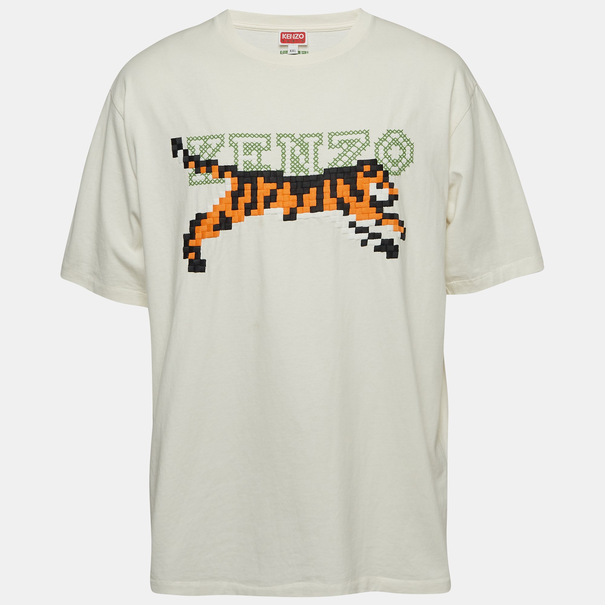 

Kenzo Off White Pixel Embroidered Jersey T-Shirt XXL