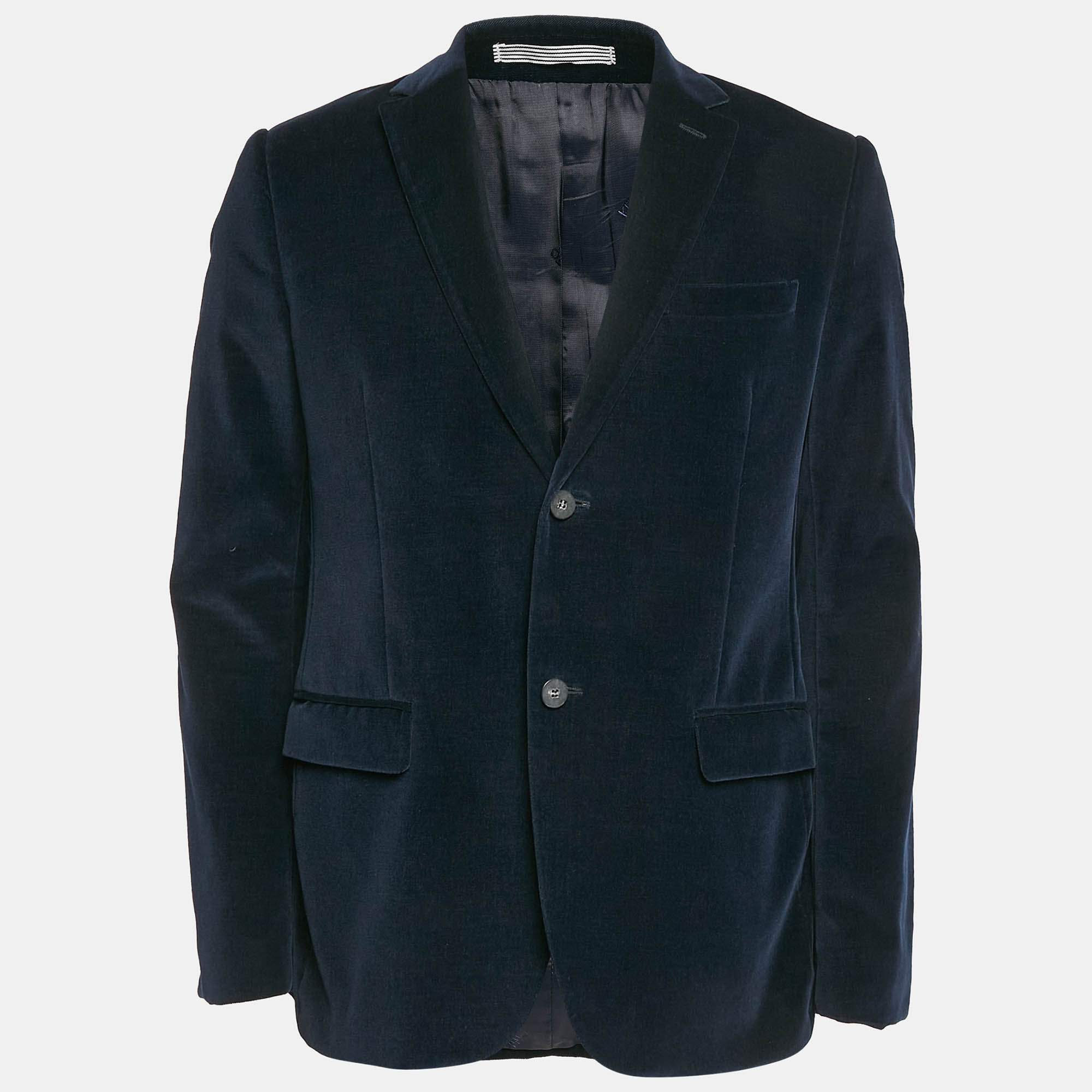 

Kenzo Navy Blue Velvet Single Breasted Blazer L