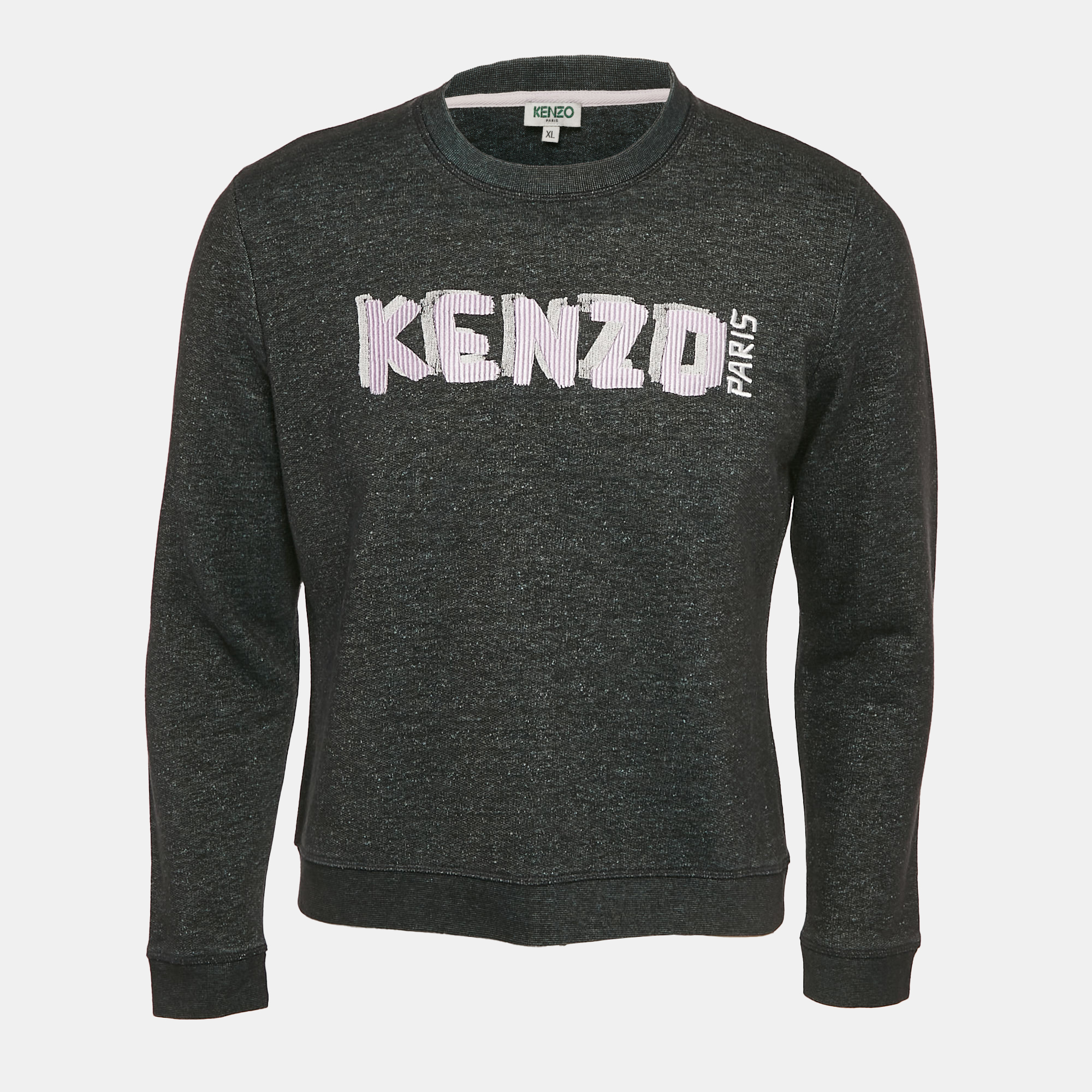 

Kenzo Dark Grey Logo Embroidered Cotton Crewneck Sweatshirt XL