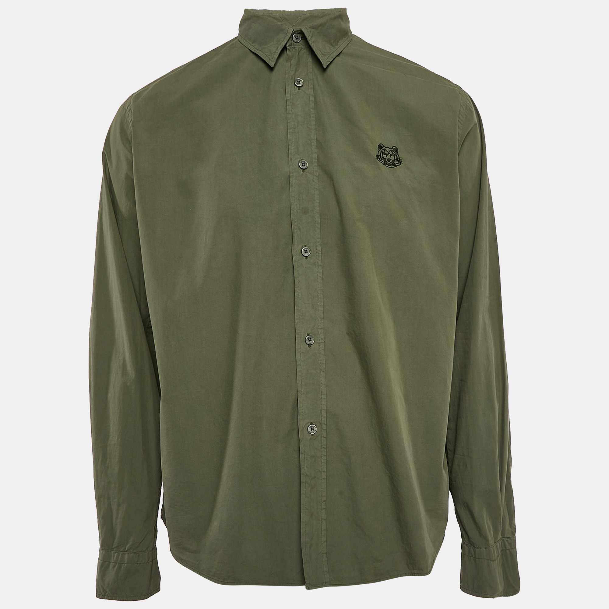 

Kenzo Green Cotton Long Sleeve Shirt L