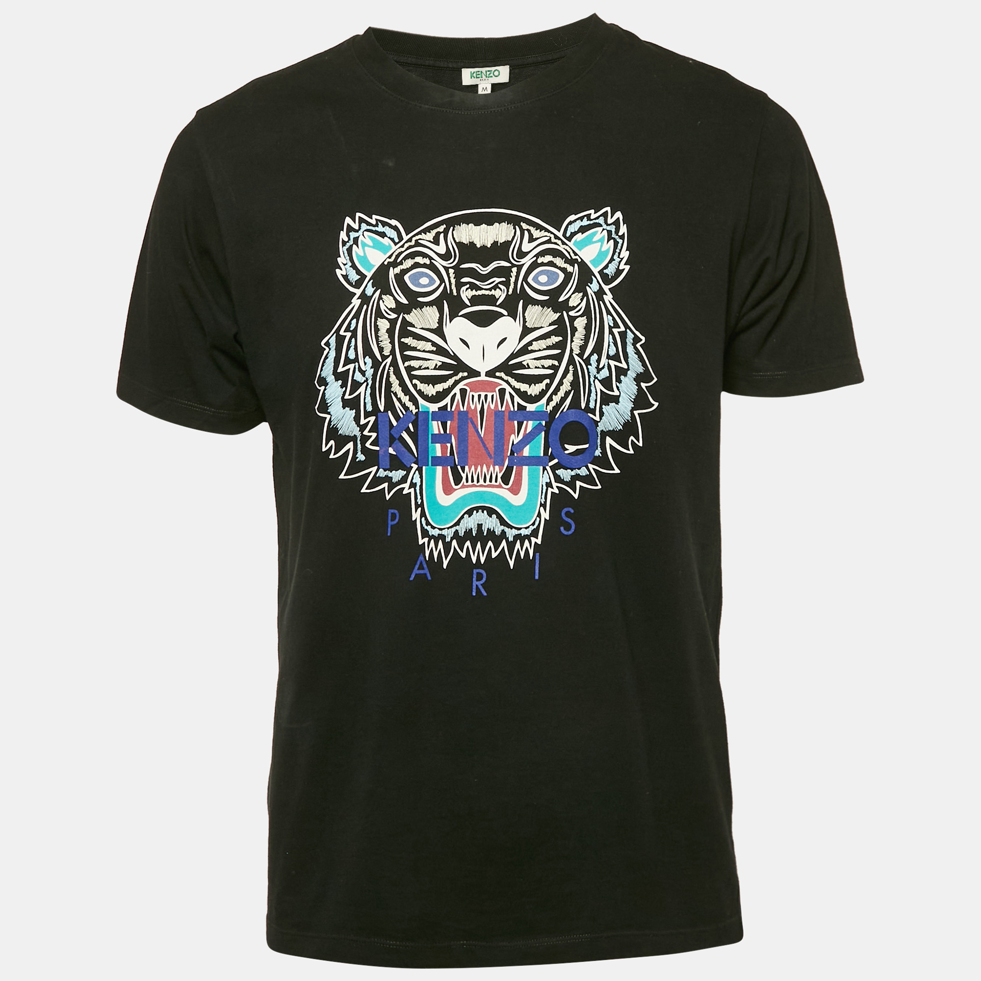 

Kenzo Black Tiger Logo Print Jersey T-Shirt M