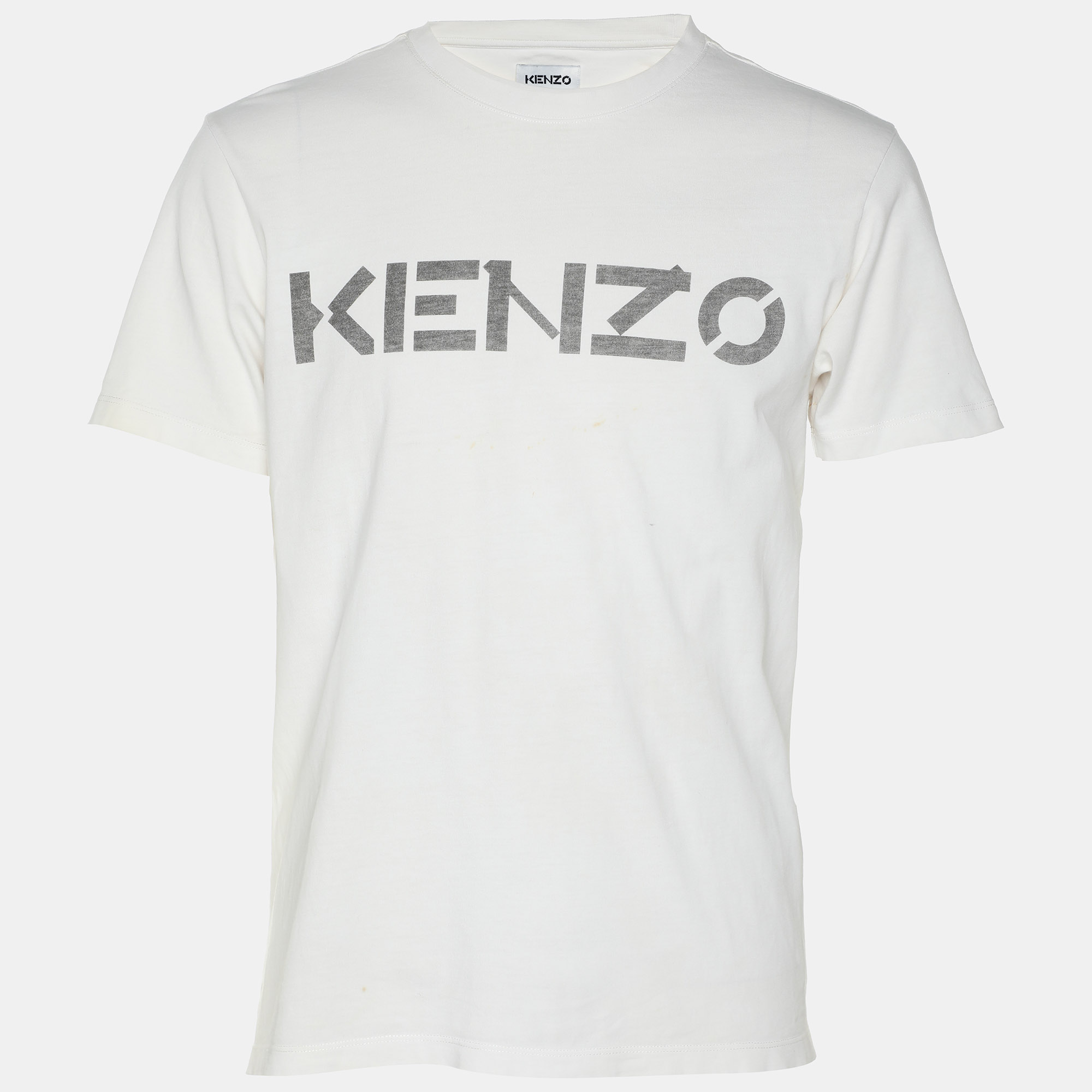 

Kenzo White Cotton Logo Printed T-Shirt S